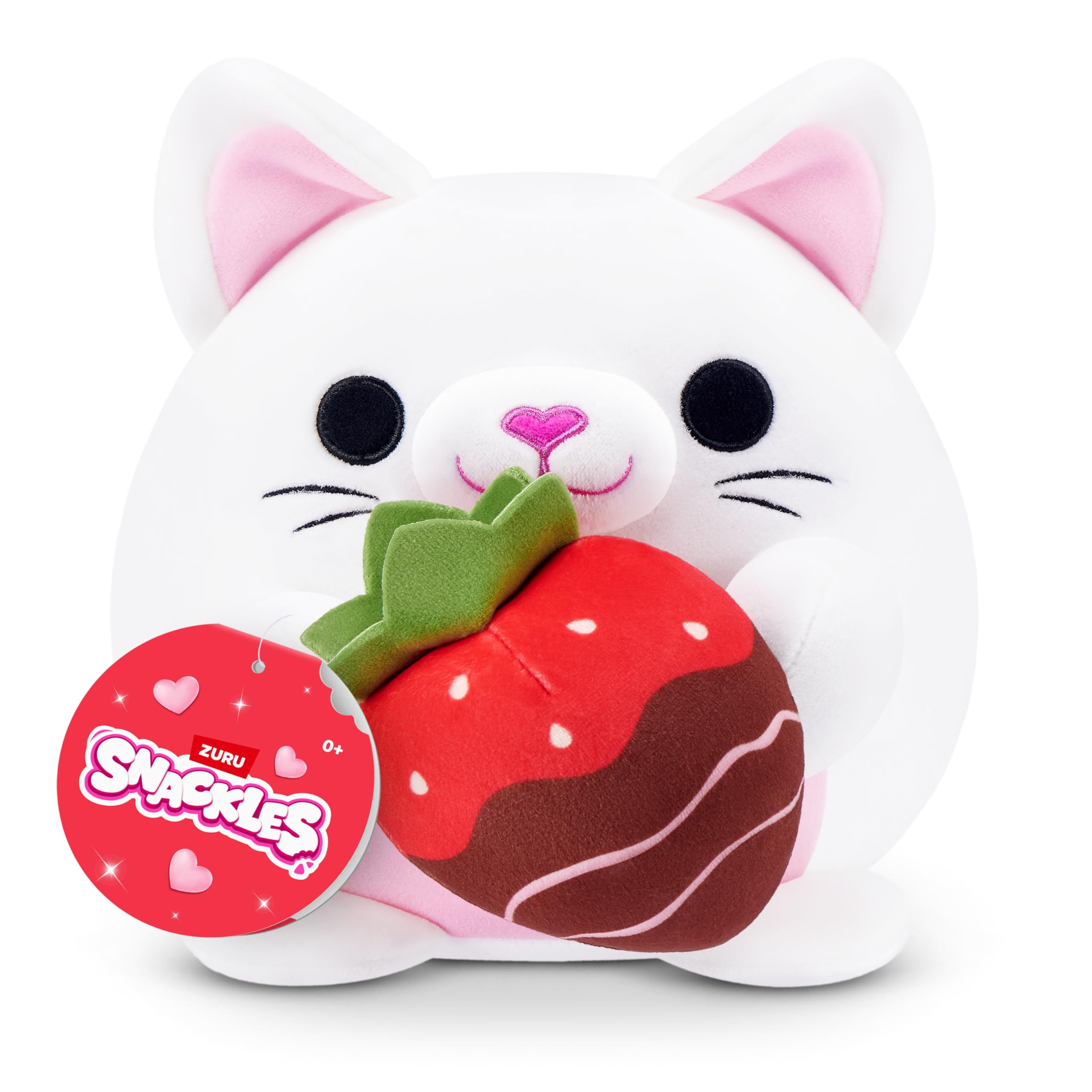 Snackles Valentine’s Edition 8-Inch Plush Toy - Kitten with Strawberry Choco | Polyester