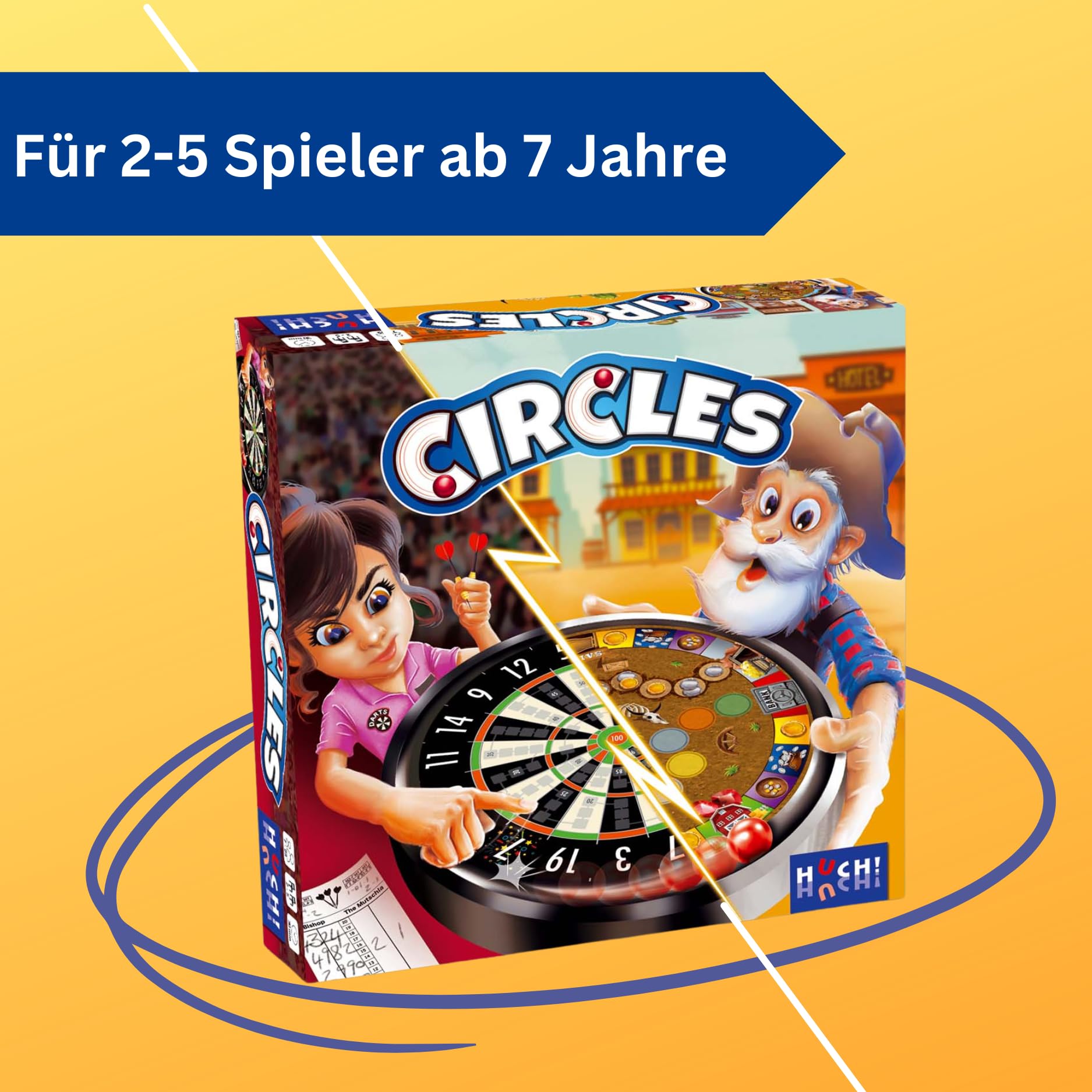 HUCH! Circles Everything Turns in a Circle! – Family Board Game with Double-Sided Marble Run 3