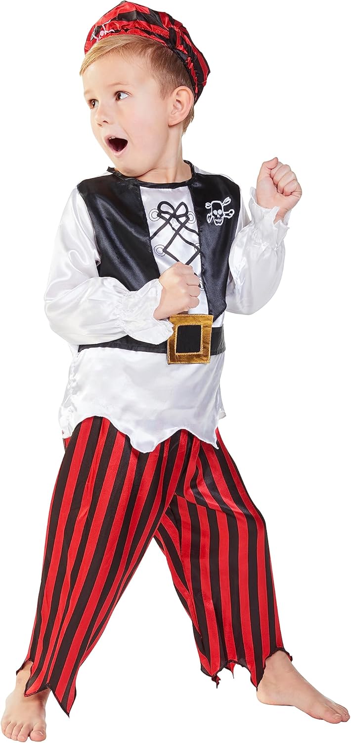 Raggy Pirate Boy Costume - Rubies - Unisex Kids Fancy Dress - Age 3-4 Years