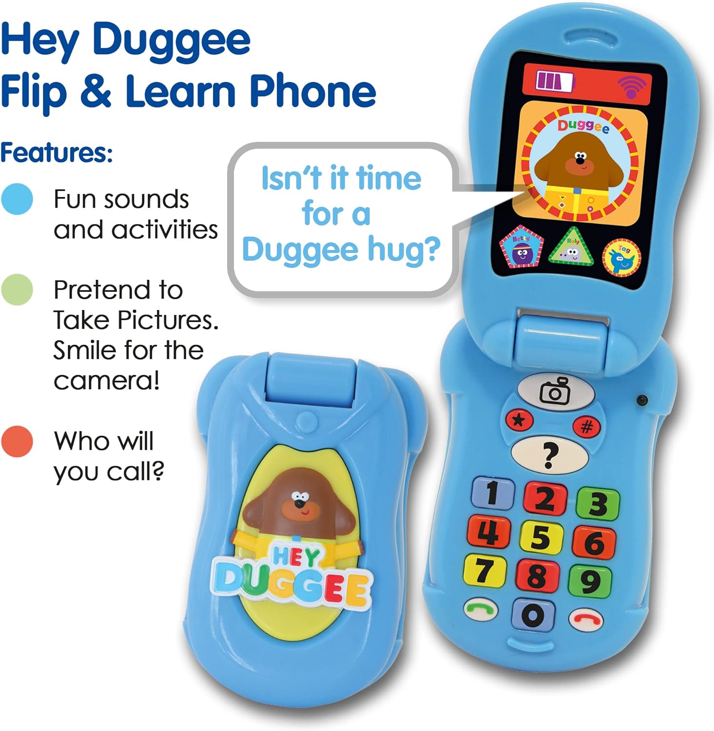 Hey Duggee Flip & Learn Toy Phone - Interactive Learning for Toddlers 18M+ 3