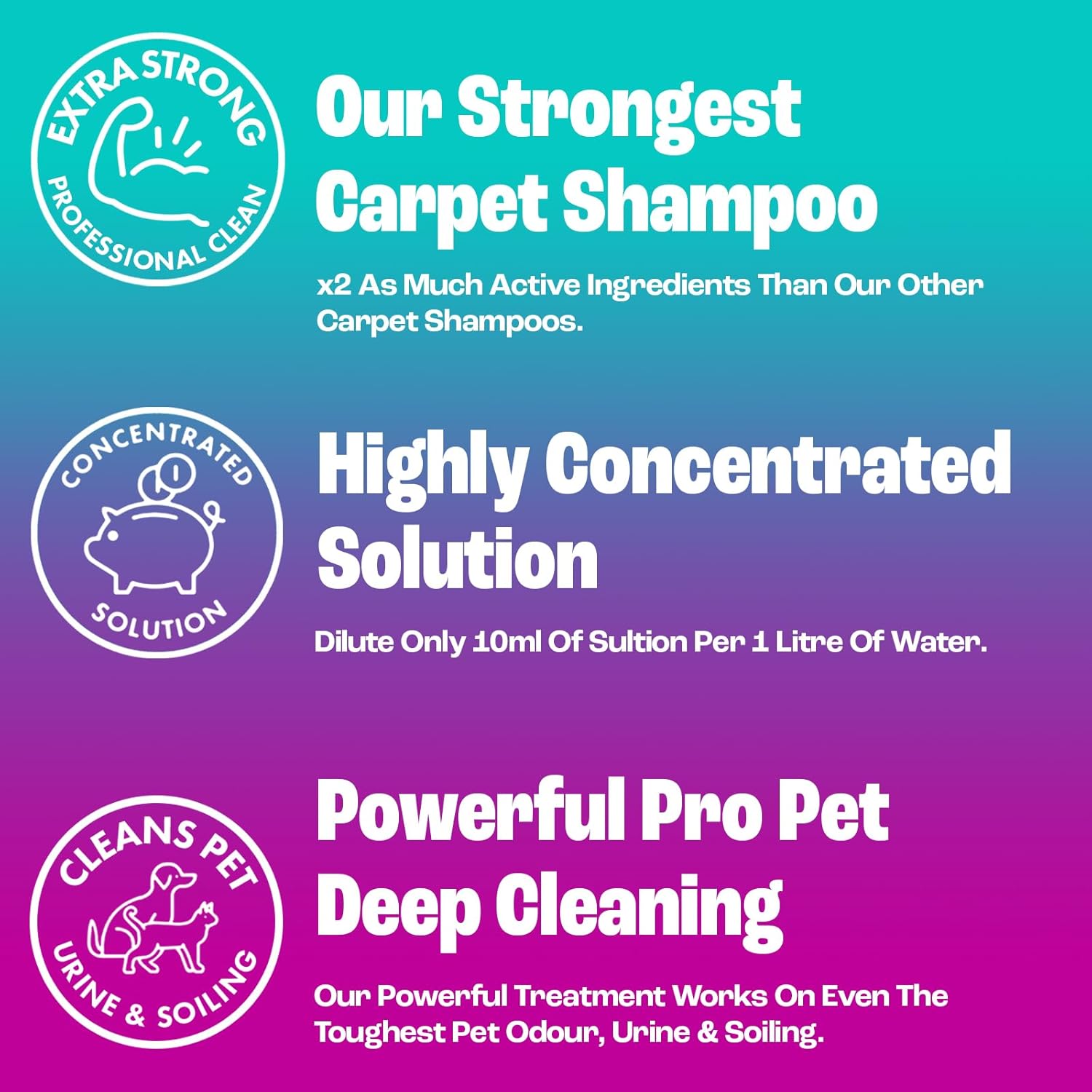 Dirtbusters - Pet Pro Carpet Cleaner Shampoo (1 Litre Concentrate)