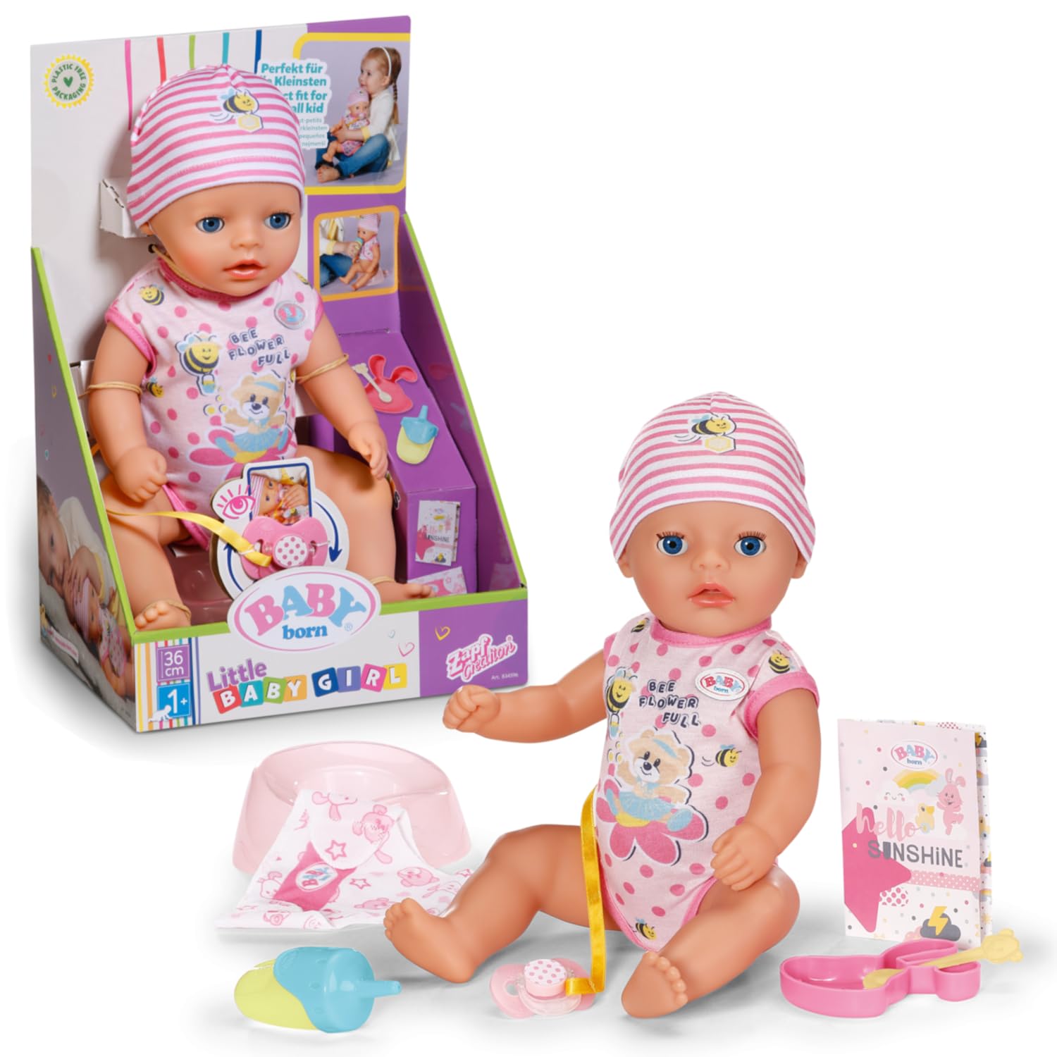 BABY born Little Magic Girl 36cm Doll with 7 Lifelike Functions - No Batteries Required