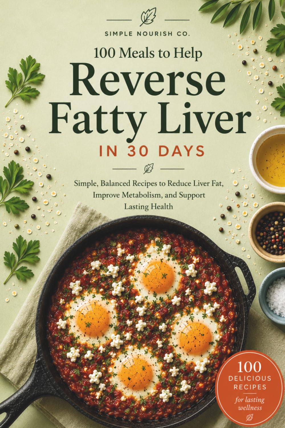 Simple Nourish Co. 100 Meals to Help Reduce Fatty Liver in 30 Days - Paperback | Low Fat Diet Cookbook