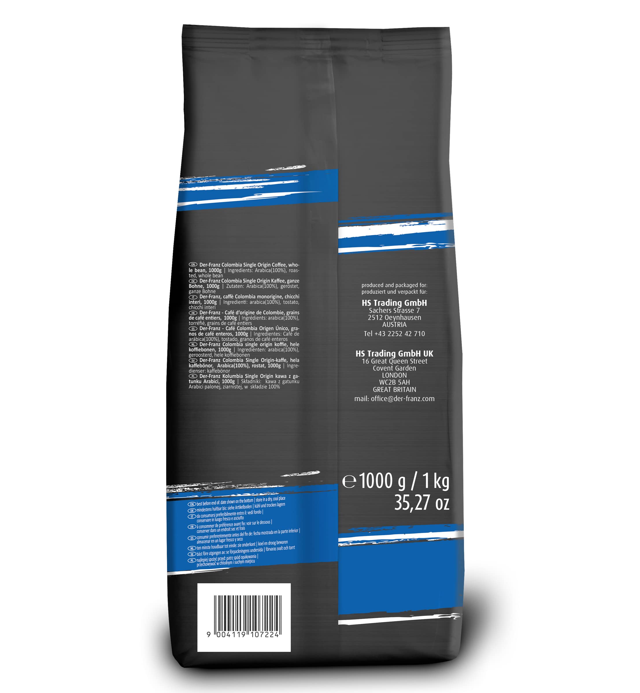 Der-Franz Colombia Single Origin Roasted Whole Coffee Beans | 100% Arabica | 1 kg 2