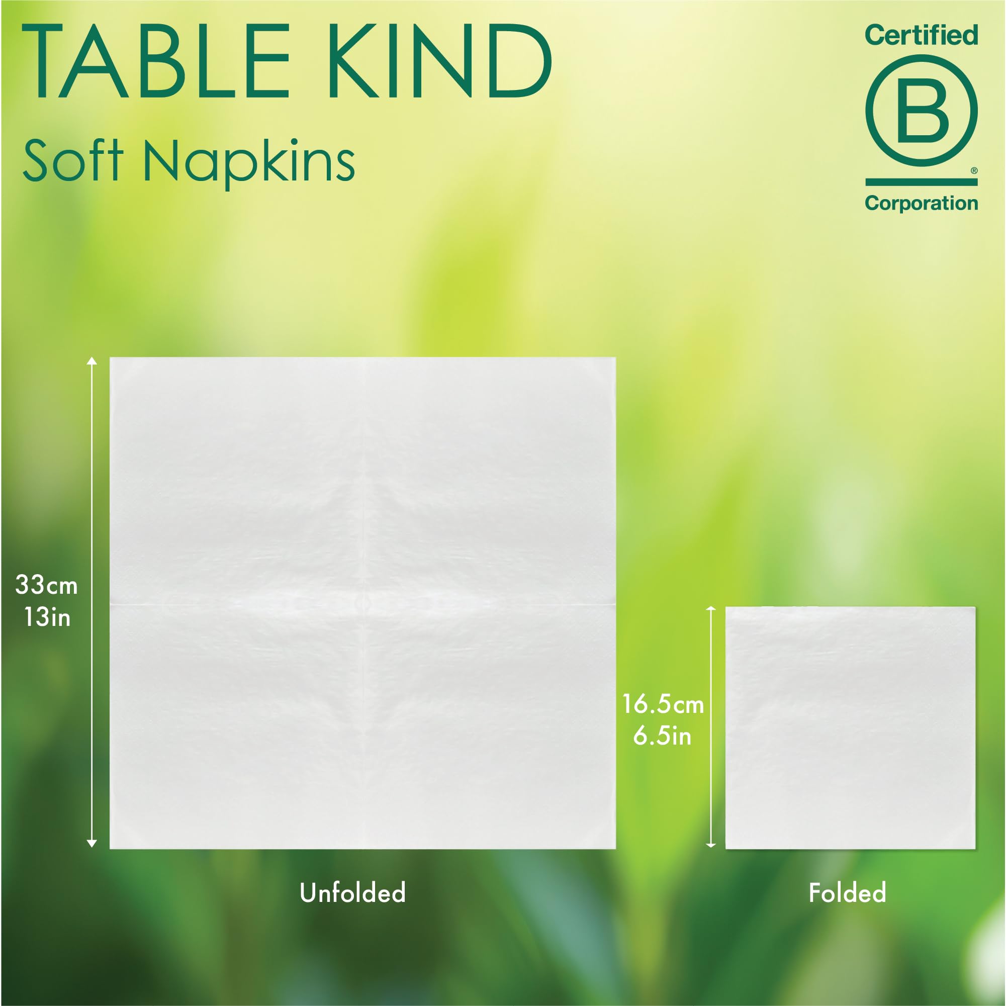 Talking Tables Table Kind 100 Pack Soft White Napkins 2-Ply 33cm 10