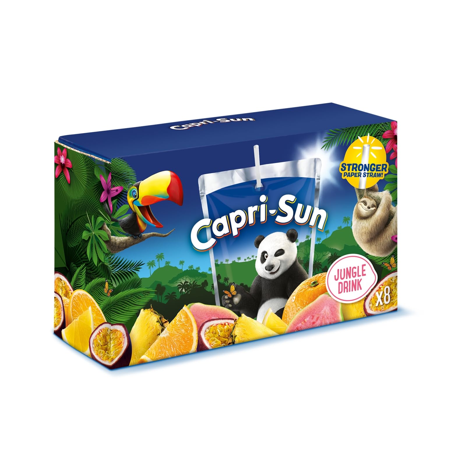 Capri-Sun Zero Jungle Kids' Juice Drink - 8 x 200ml Pouches, No Added Sugar