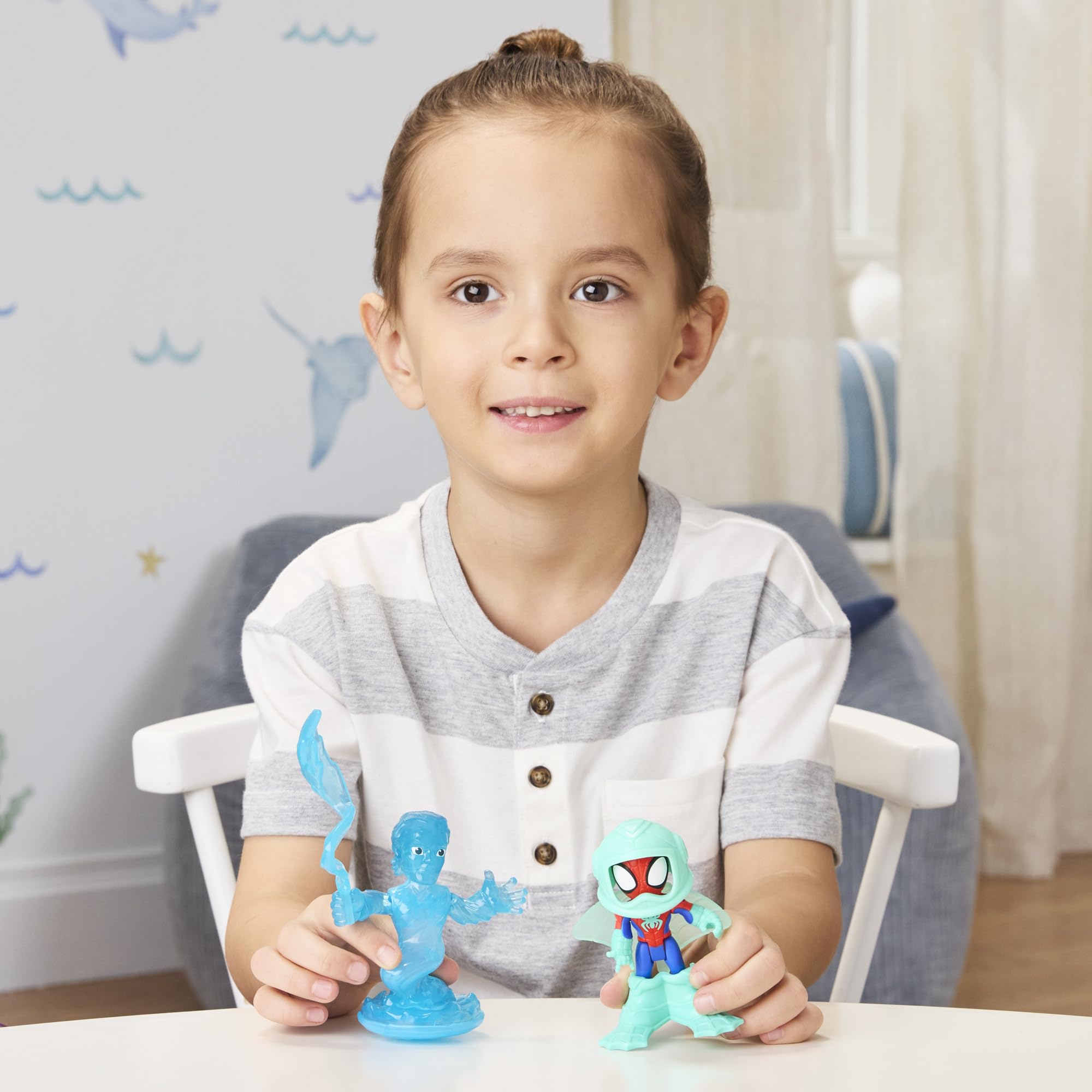 Spidey and His Amazing Friends Water-Webs Spidey & Hydro-Man Action Figures - 3-Inch Poseable Marvel Toys for Ages 3+ 3