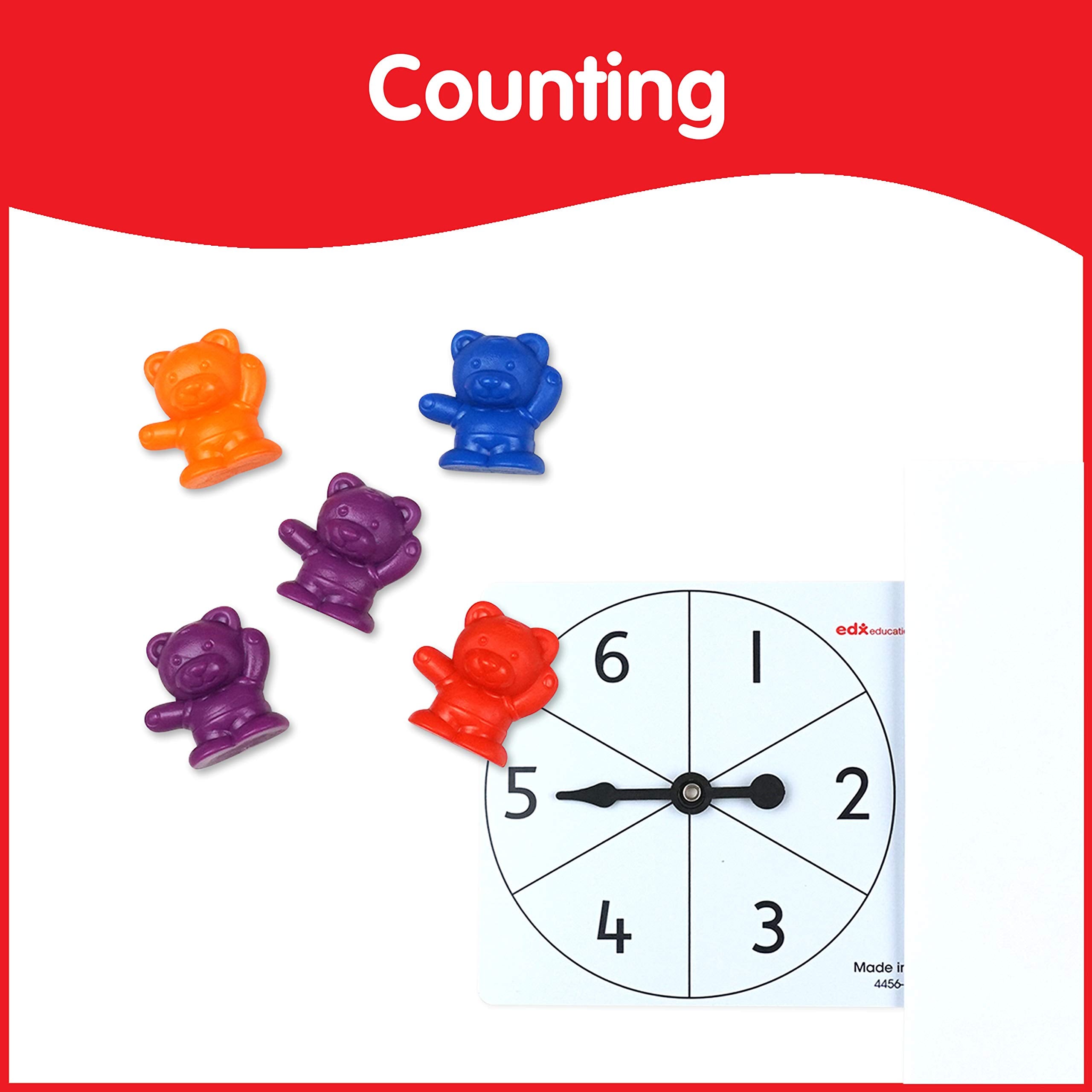 edxeducation Counting Bears with Matching Bowls - Educational Math Playset for Toddlers