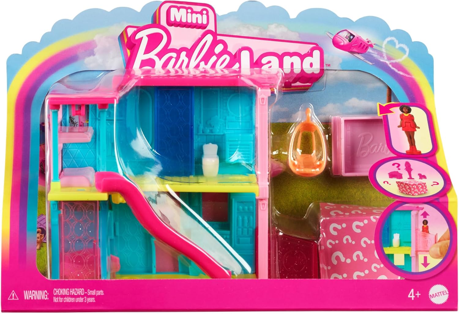 Barbie Mini BarbieLand Doll House Set - Mini Dreamhouse with 1.5-inch Doll & Pet, Ages 4+