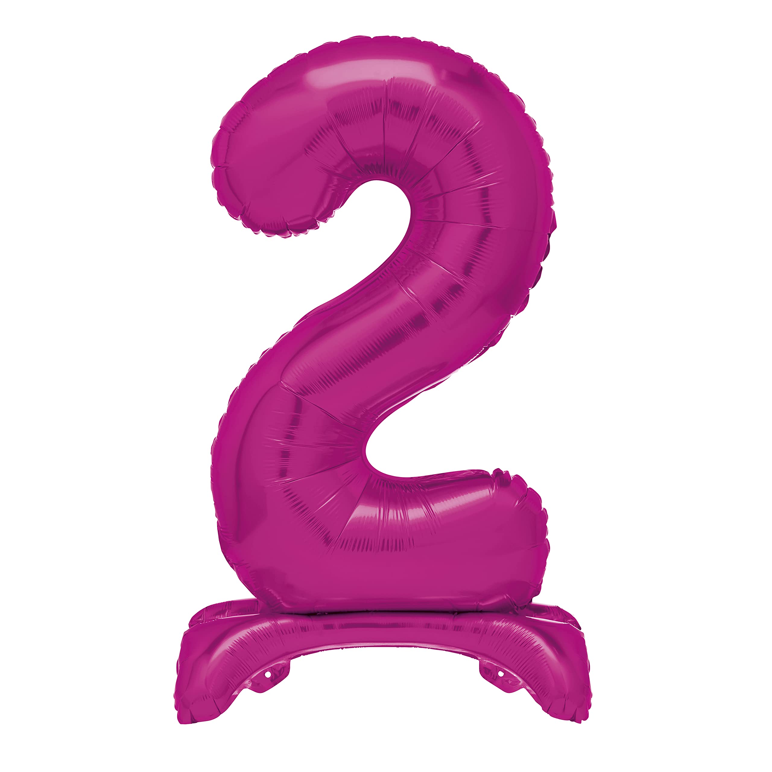 Unique Hot Pink Standing Number 2 Foil Balloon 30" - Party Decoration for 2nd Birthday