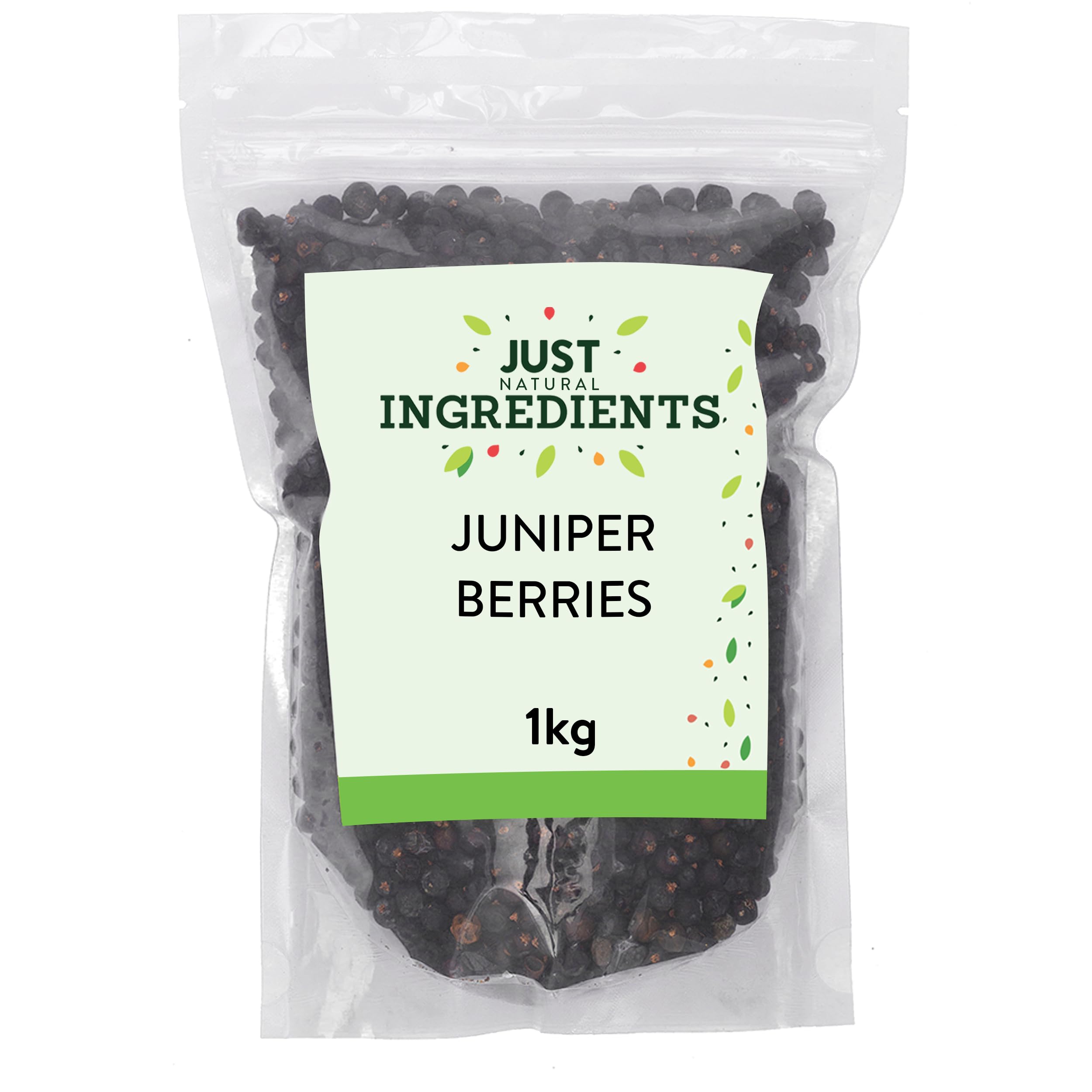 JustIngredients Organic Juniper Berries 1kg - Dried Spice for Cooking, Gin Making & Pickling