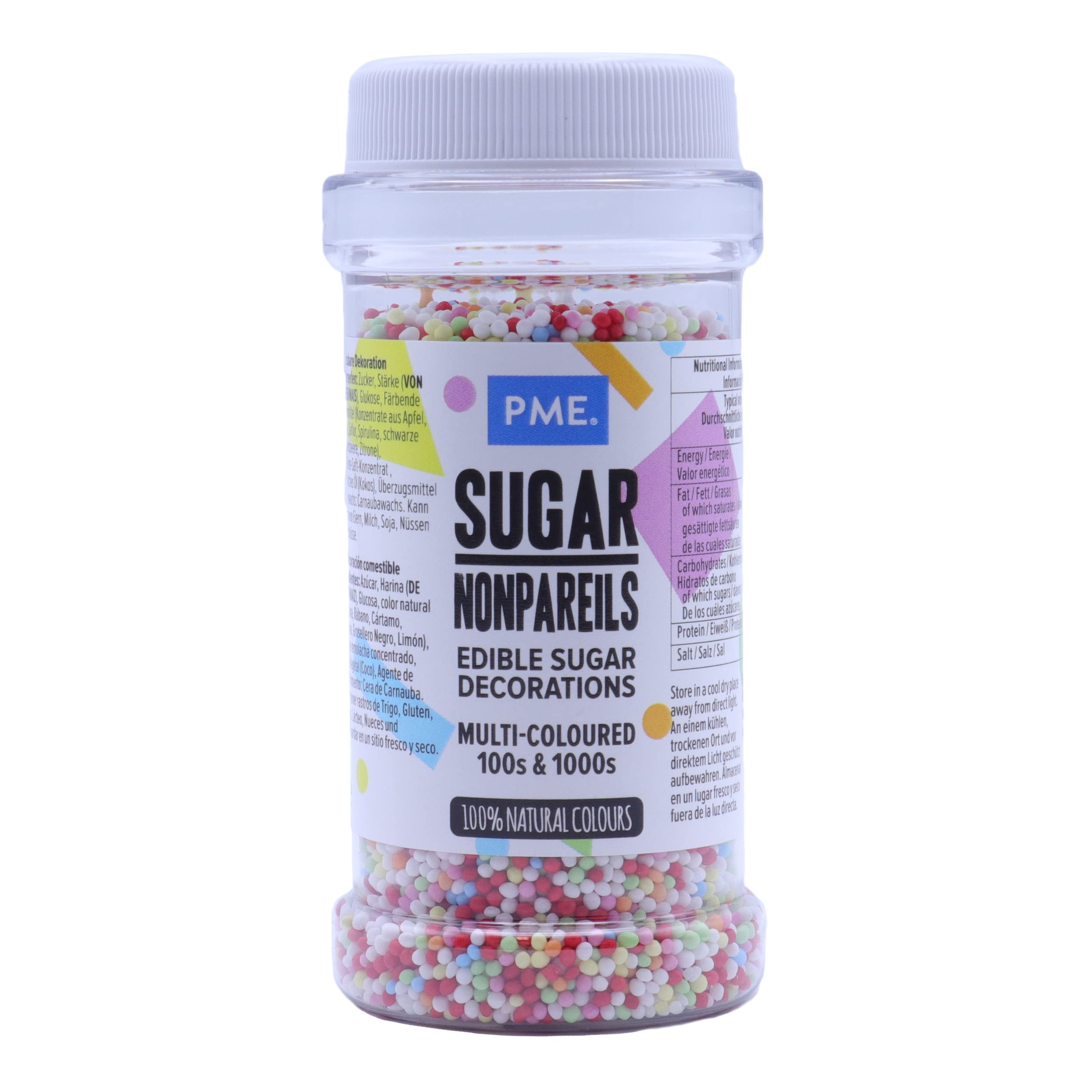 PME Multi Coloured Nonpareils 80 g - Cake Decorating Sprinkles