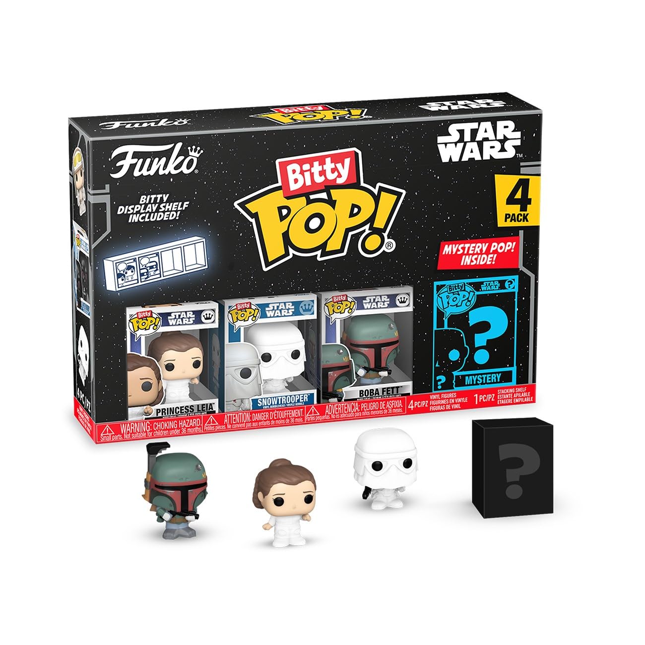 Funko Bitty Pop! Star Wars - Leia 4pk with Mystery Mini Figure Vinyl Set