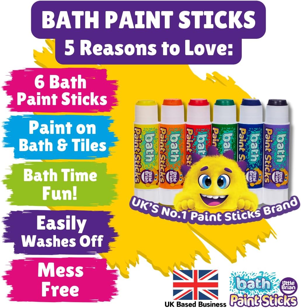 Little Brian - Bath Paint Sticks 6-Pack for Kids 3