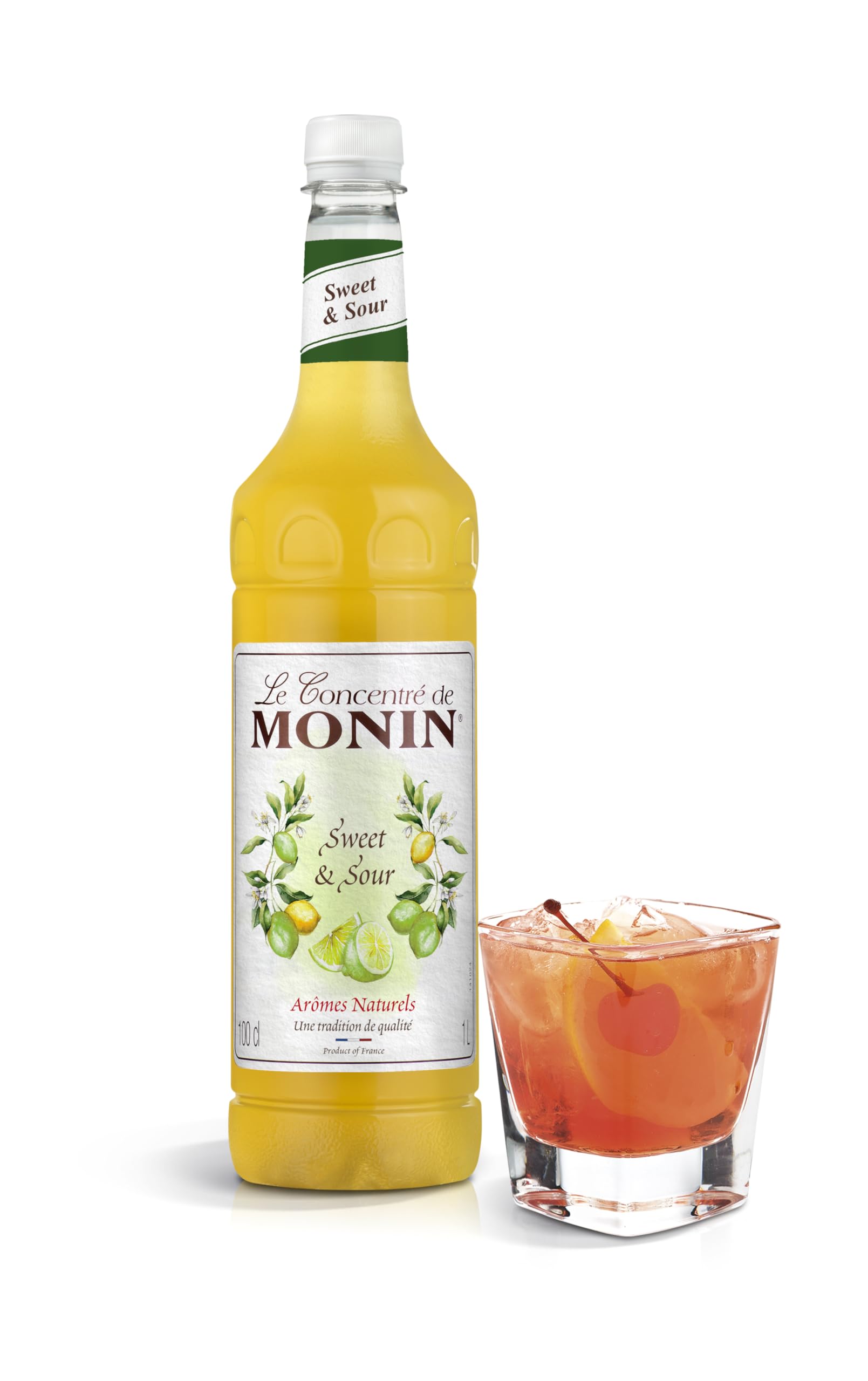 MONIN Premium Sweet and Sour Mix 1L - Lemon Lime Cocktail Syrup 4