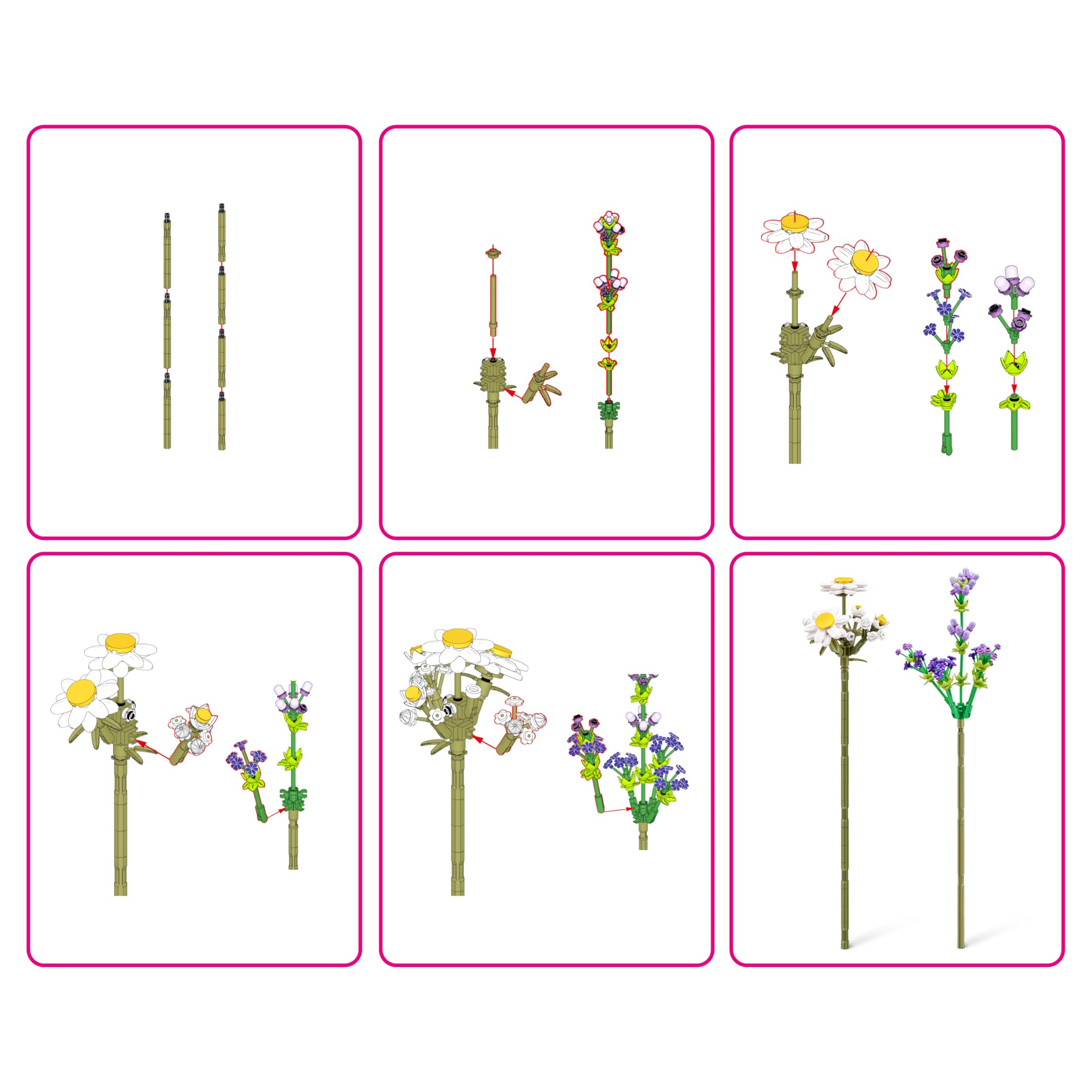 MAX Premium Flowers Building Bricks Collection - 10 to Collect, 243 Pieces per Capsule 5