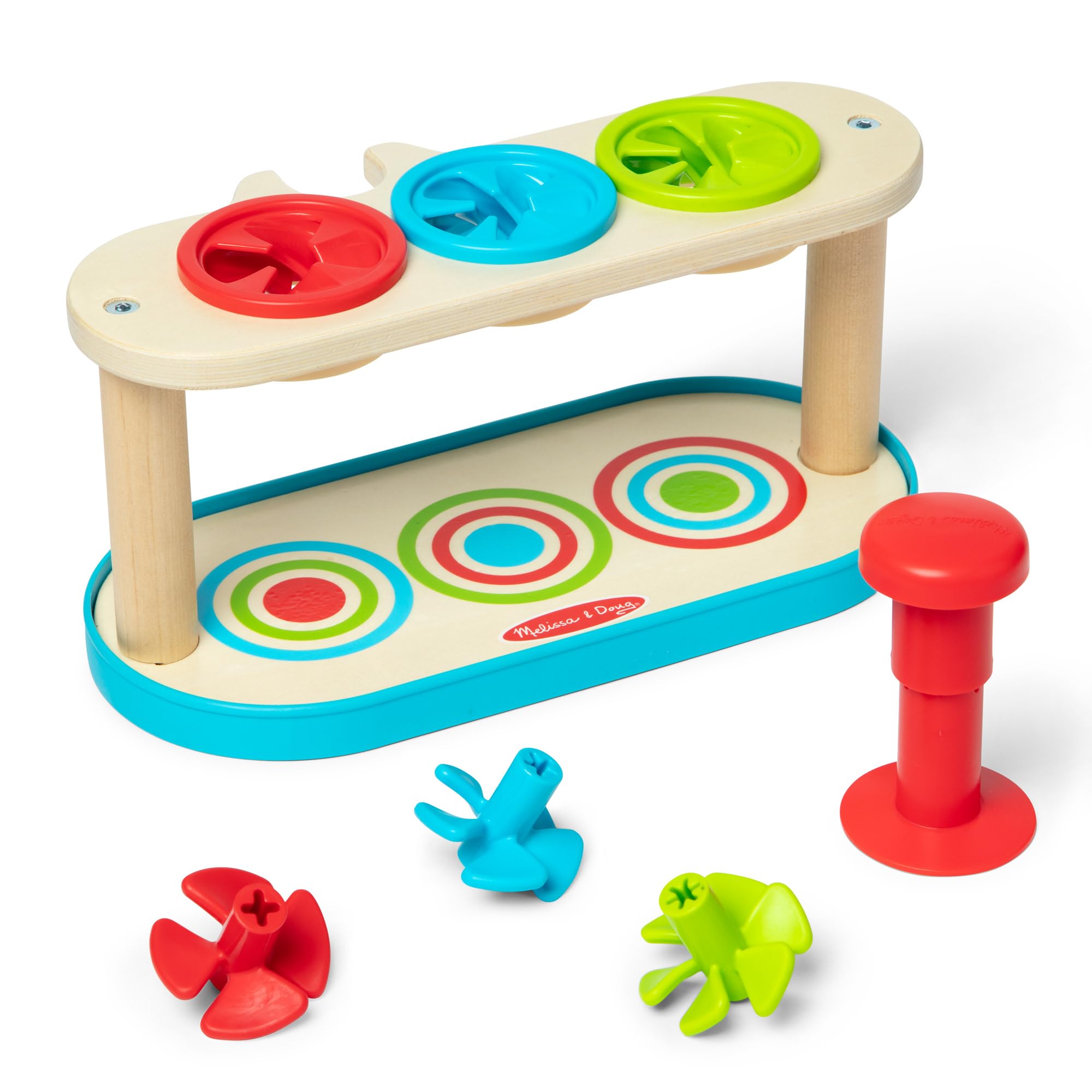 Melissa & Doug Match & Push Spinning Tops - Color Matching & Fine Motor Skills | Ages 2-5
