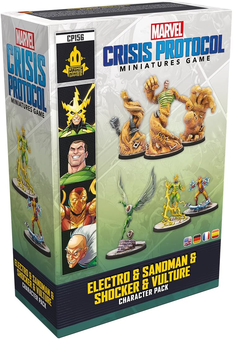 Atomic Mass Games Marvel Crisis Protocol Electro, Sandman, Shocker & Vulture Villains Pack