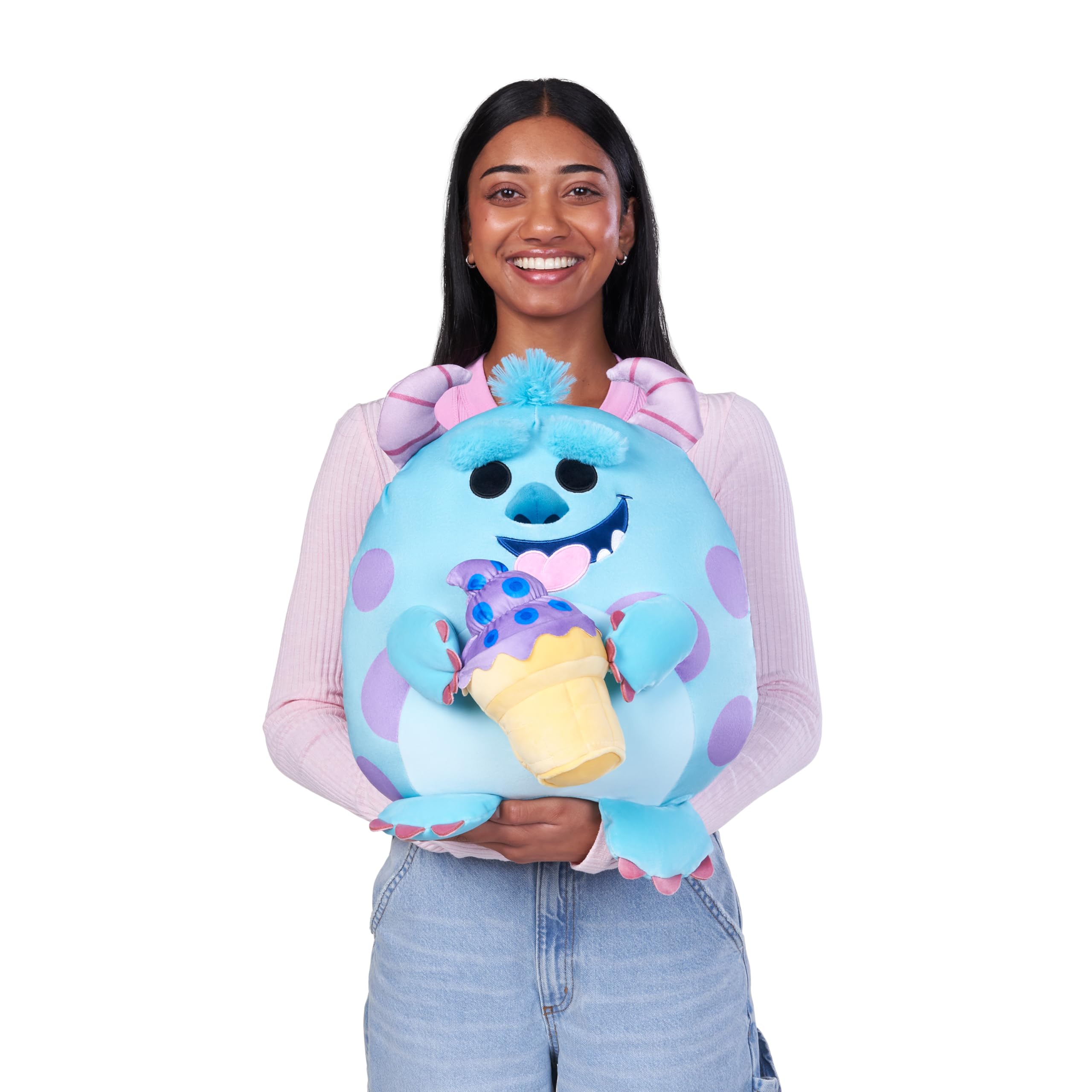 Snackles Disney Sulley 14-inch Plush Toy with Snack Accessory - Super-Soft Stuffed Animal for Kids