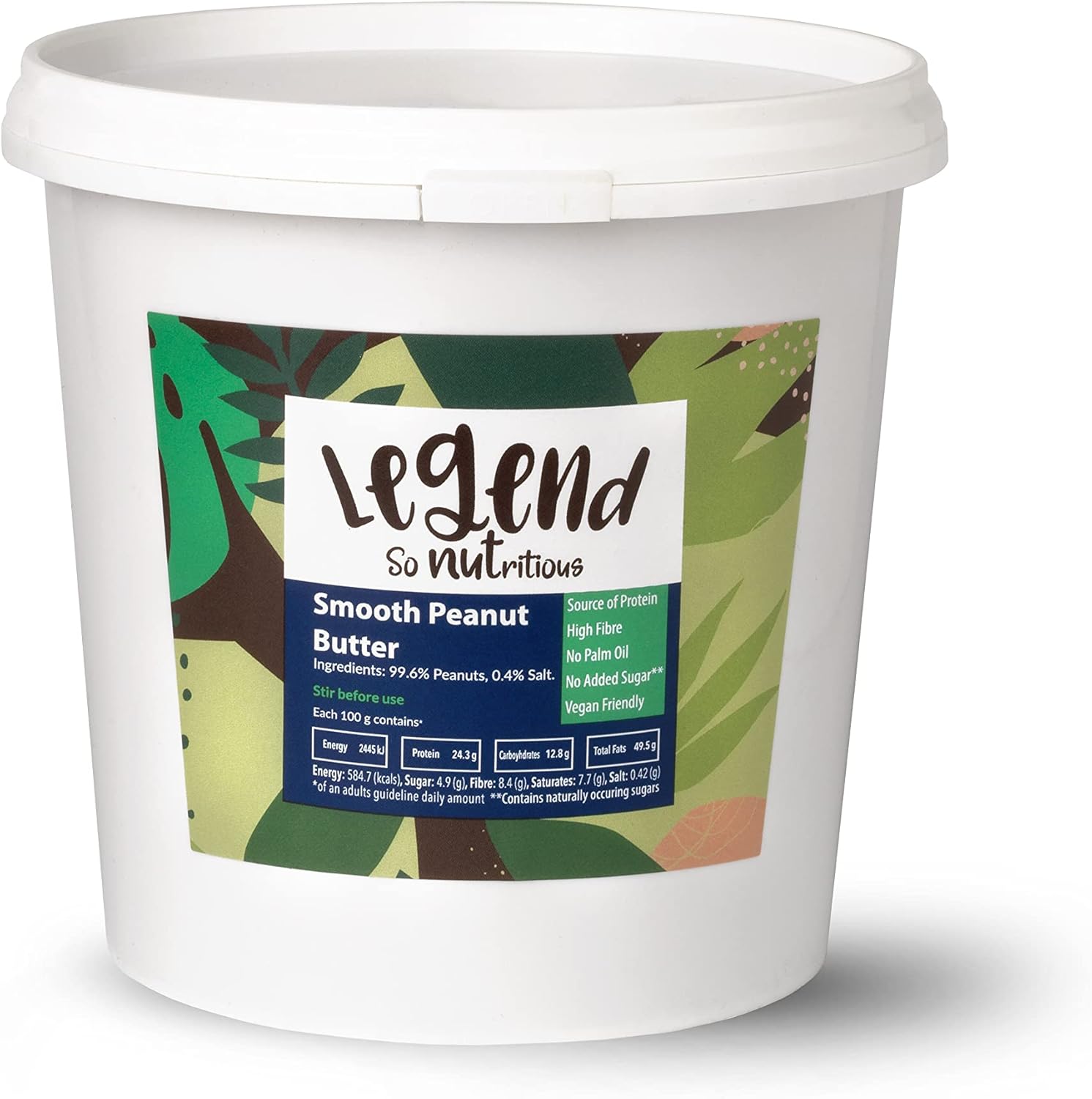 Legend Smooth Peanut Butter (1kg Jar), 100%