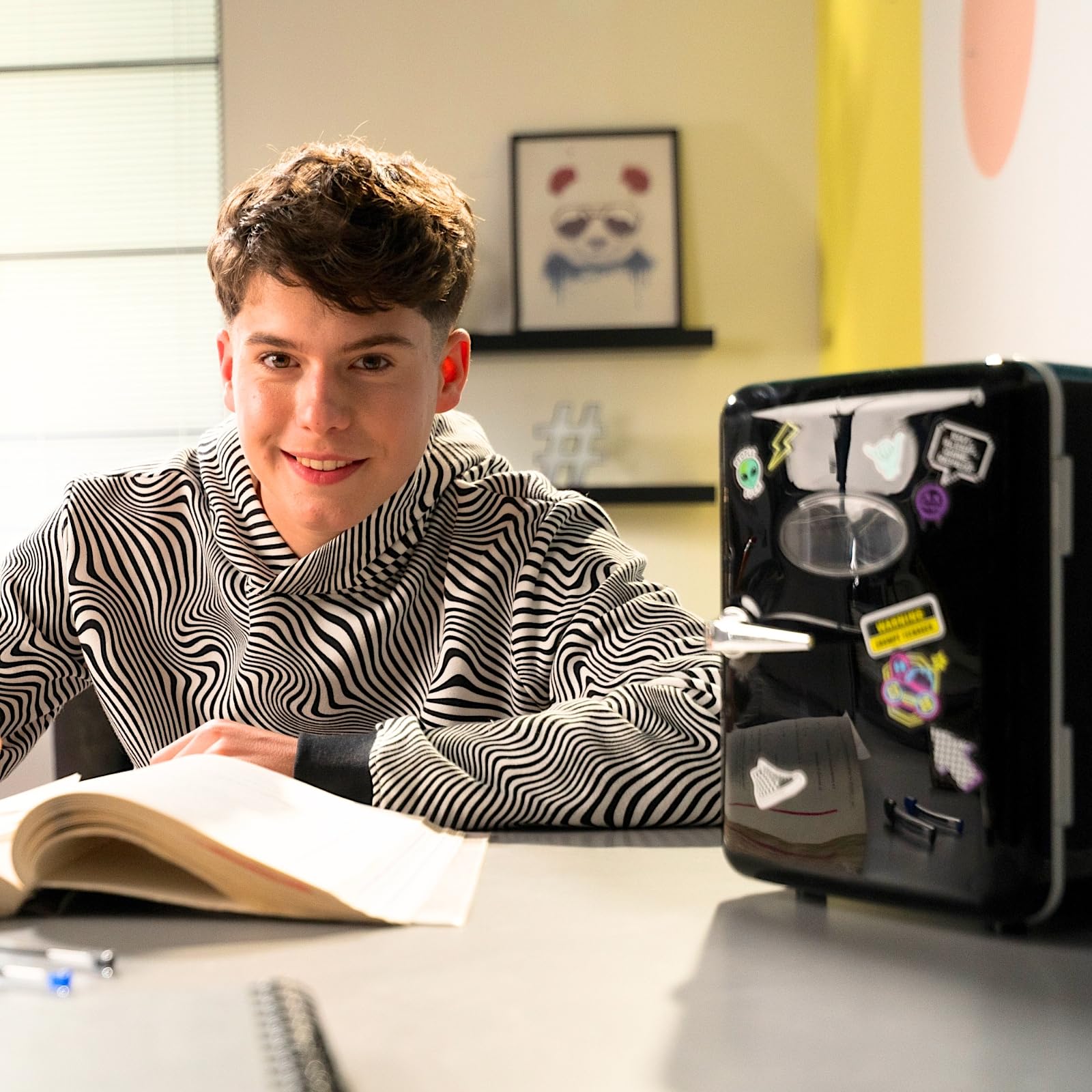 So Chill Mini Fridge - Compact 4L USB-Powered Cooler with Stickers for Personalization 5