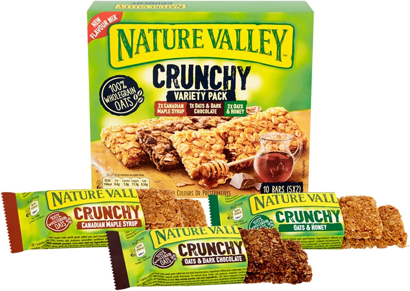 Nature Valley Crunchy Variety Pack Cereal Bars 5 x 42g (Pack of 5, 25 Bars Total)