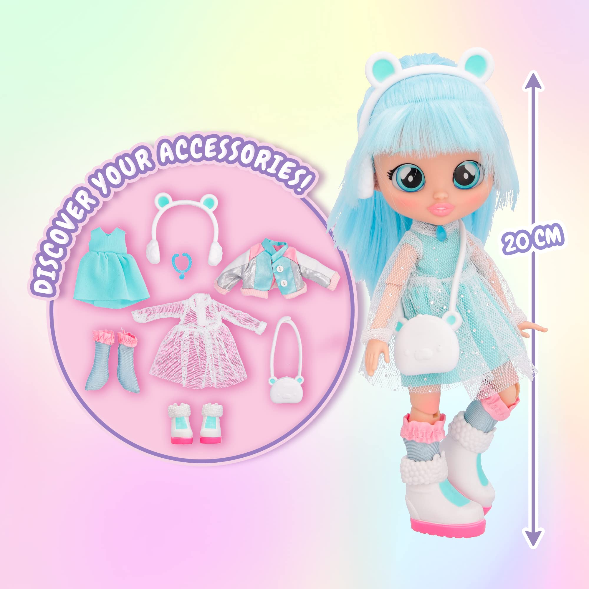 BFF by Cry Babies Kristal - Collectible Fashion Doll with Long Hair & 9 Accessories, Age 5+ 3