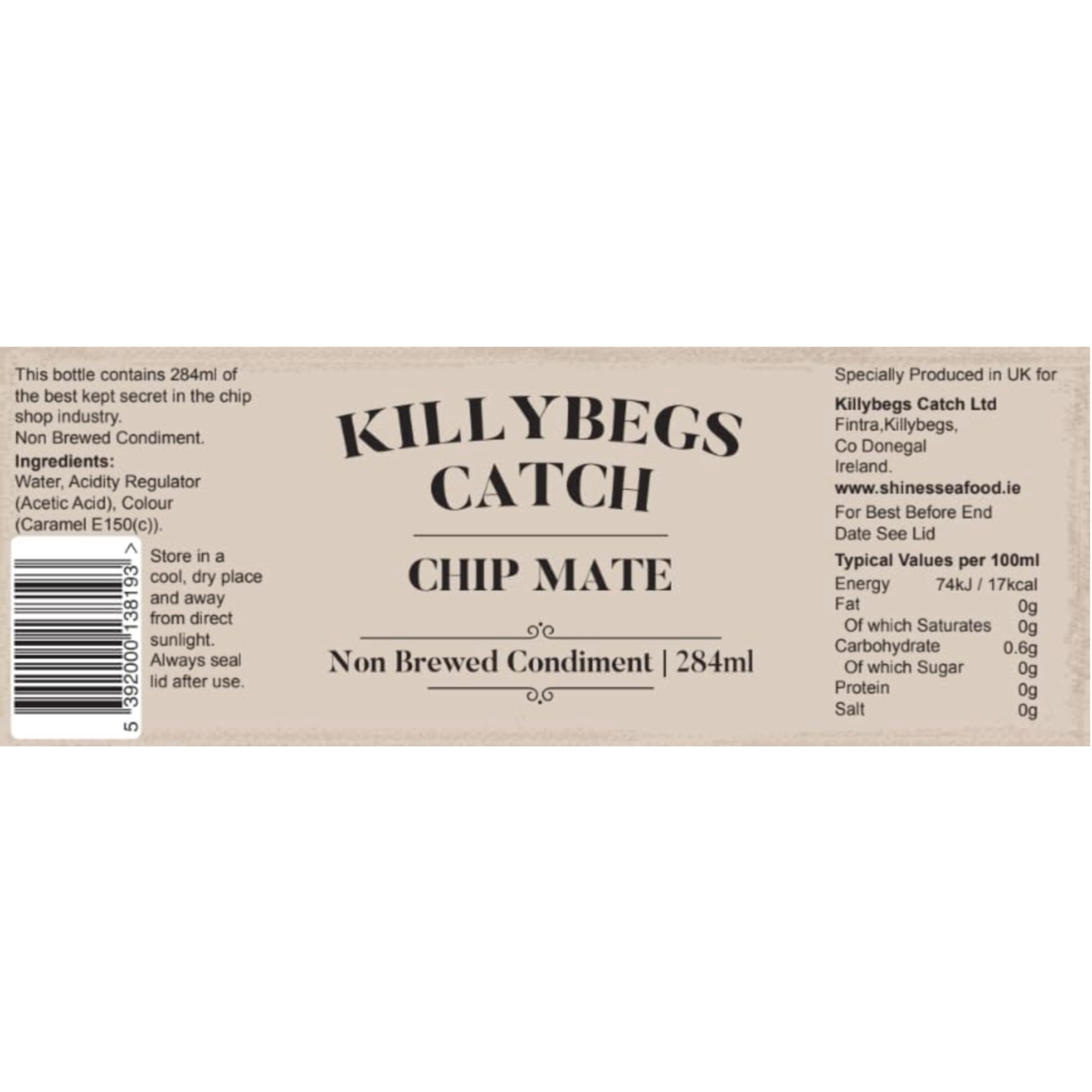 Shines - Chip Mate Non Brewed Condiment, Chip Shop Vinegar - 284ml Glass Bottle