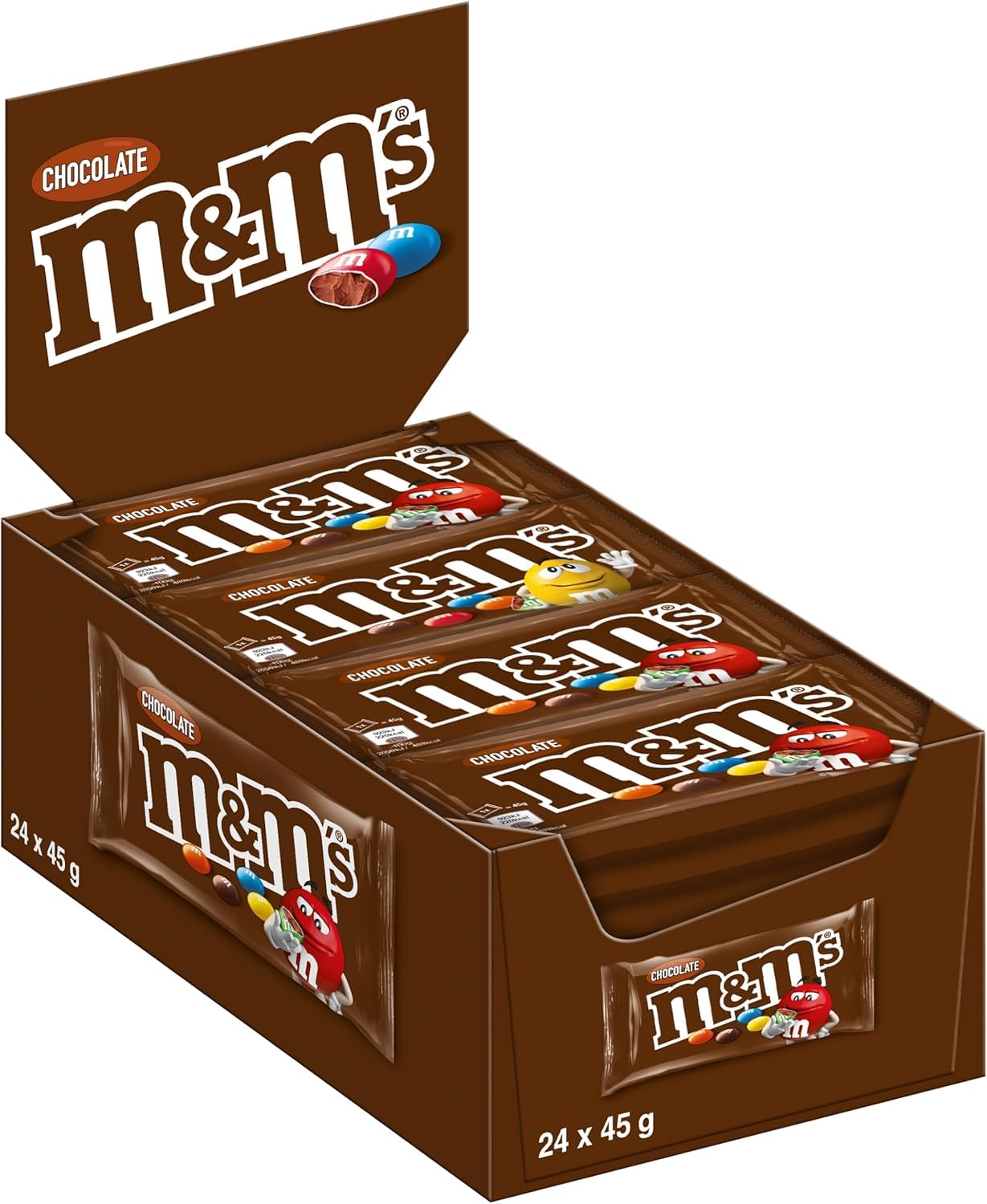 M&M's Milk Chocolate Bulk Box - 24 Pack Snack Size Bags for Movie Nights & Gifts