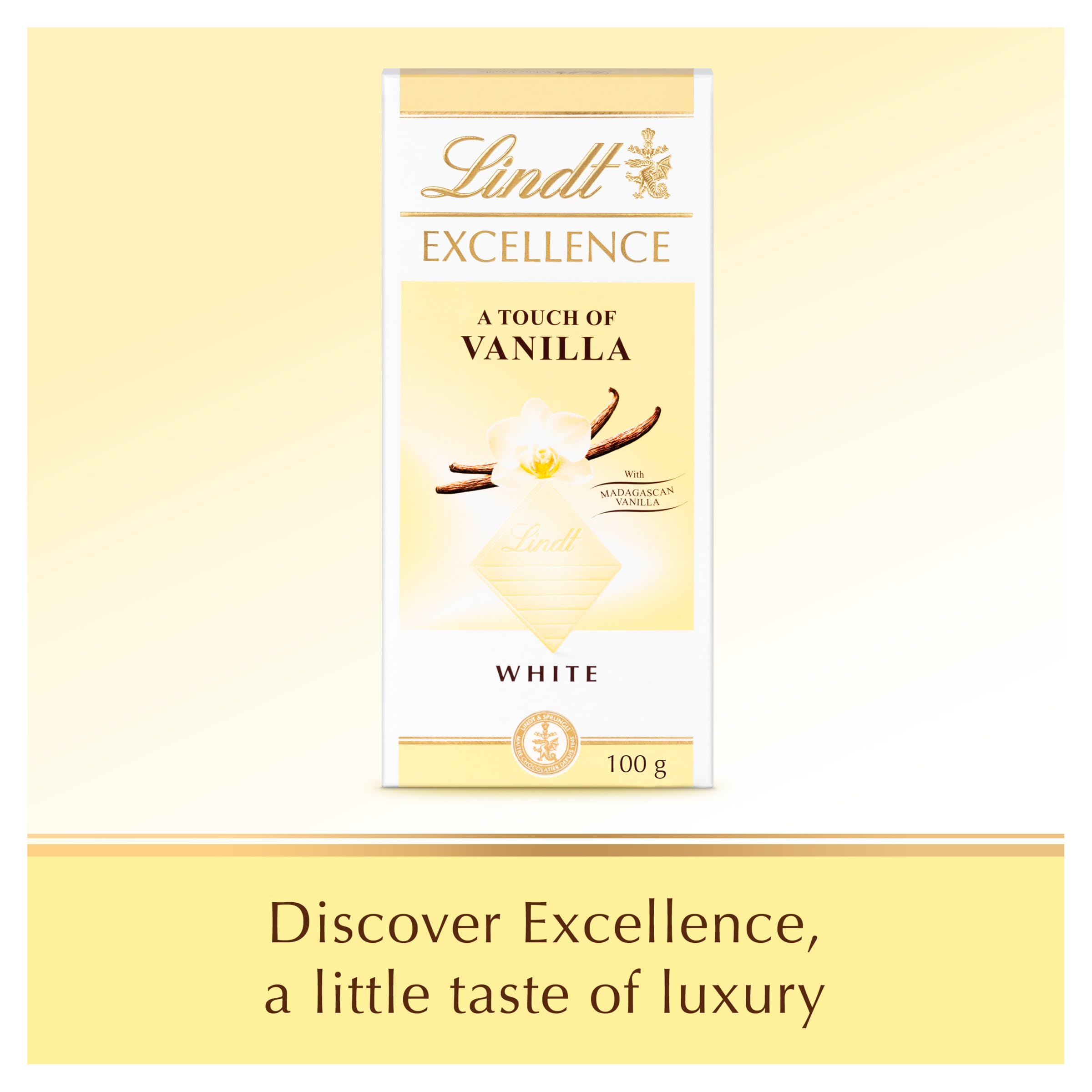 Lindt EXCELLENCE White Chocolate Bar with Madagascan Vanilla - 100g 3