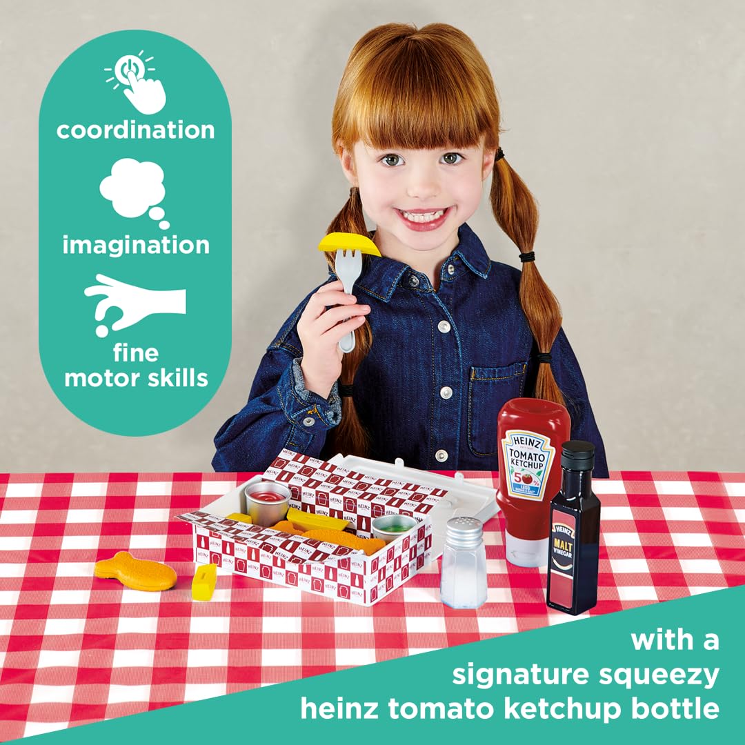 Casdon Heinz Fish & Chips Takeaway Set - Pretend Play Food Set for Ages 3+ 7