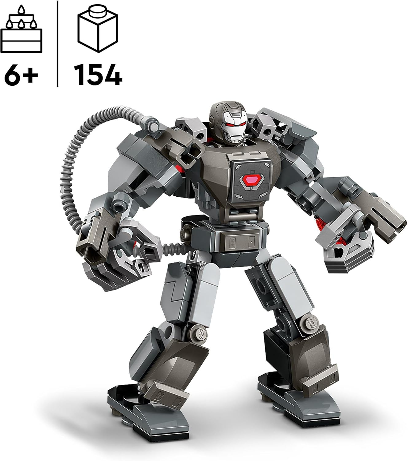 LEGO Marvel War Machine Mech Armour - Buildable Action Figure for Kids 6+