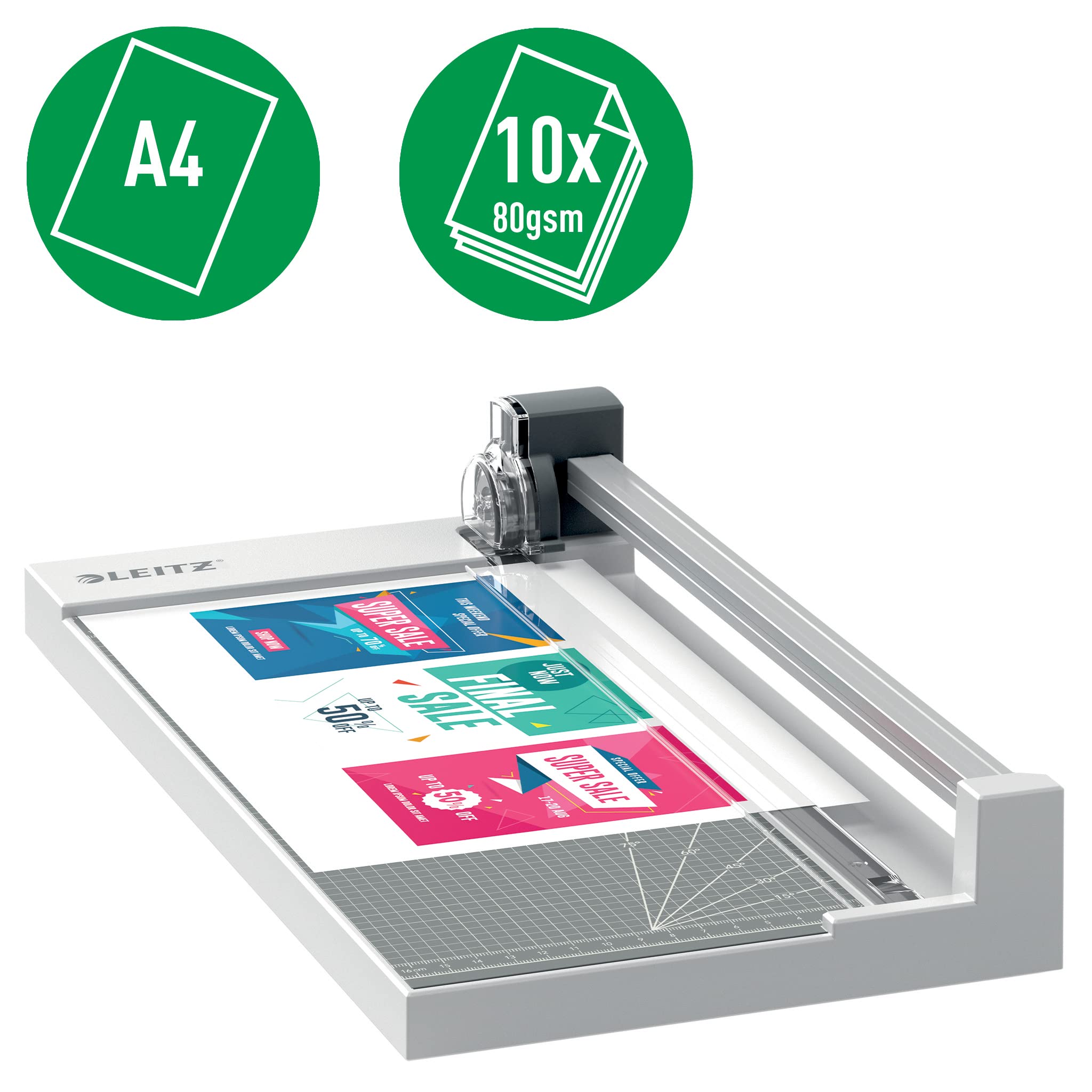 Leitz Precision Home Office Paper Trimmer A4 | Trims Up to 10 Sheets | 305mm Cut Length