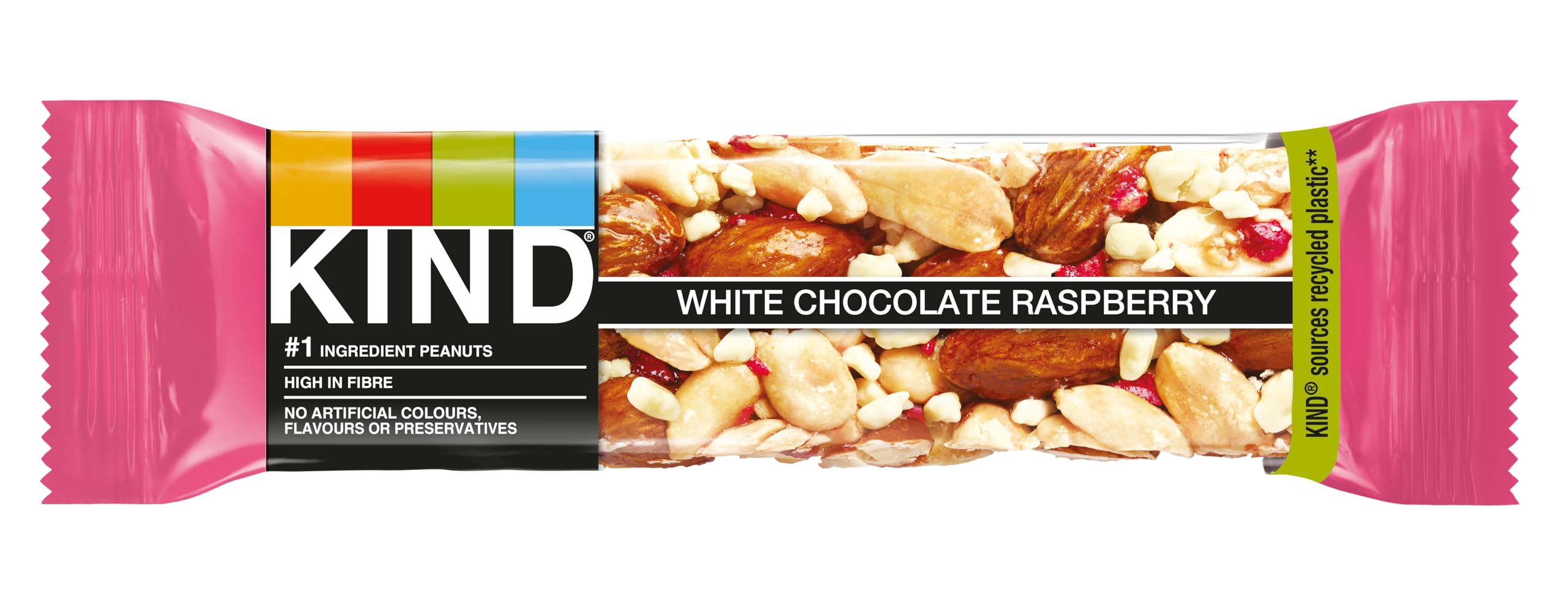 KIND White Chocolate Raspberry Snack Bars, Gluten Free, High Fibre, No Artificial Ingredients, 12 x 40g 4
