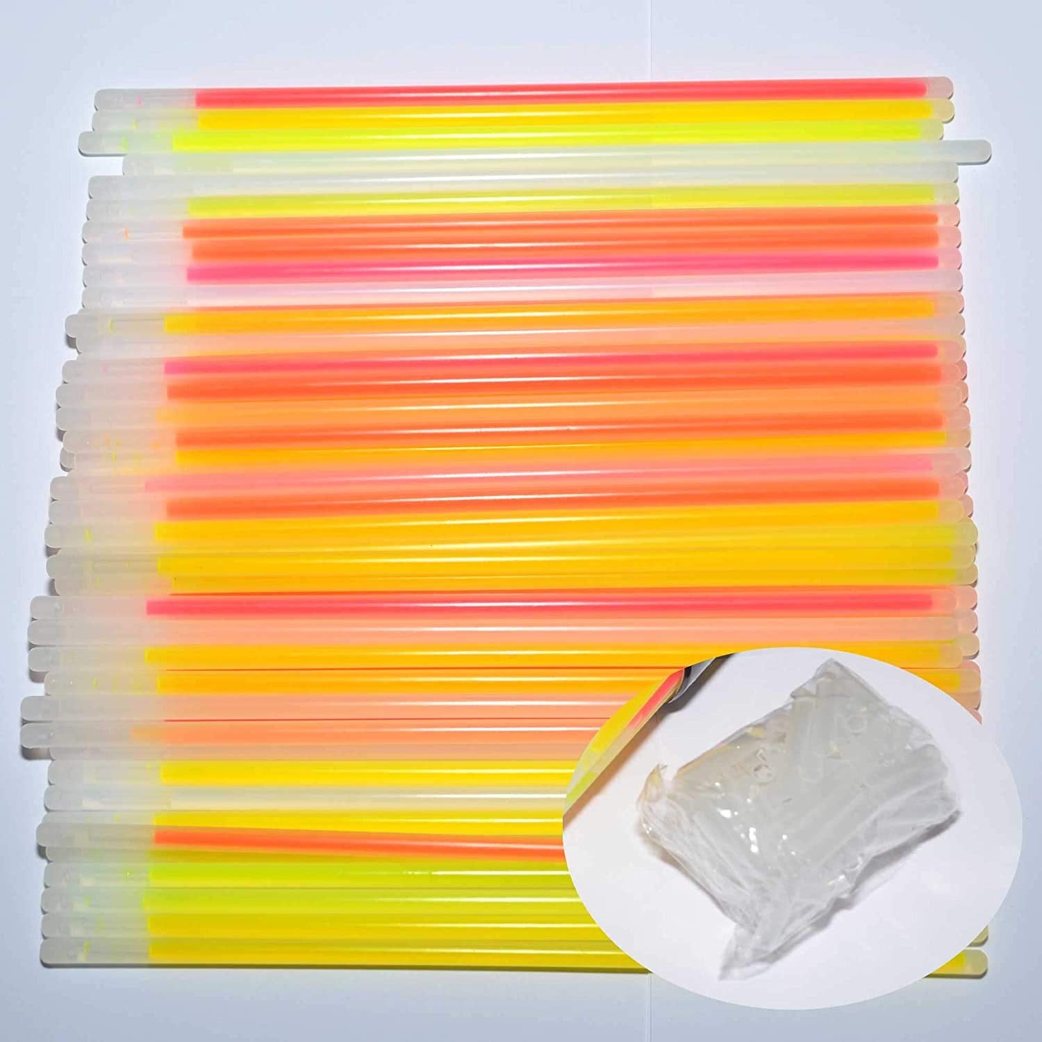 SHATCHI 8" Glow Sticks with Connectors – Neon Party Kit for Bracelets, Rings, DIY Light-Up Accessories 7
