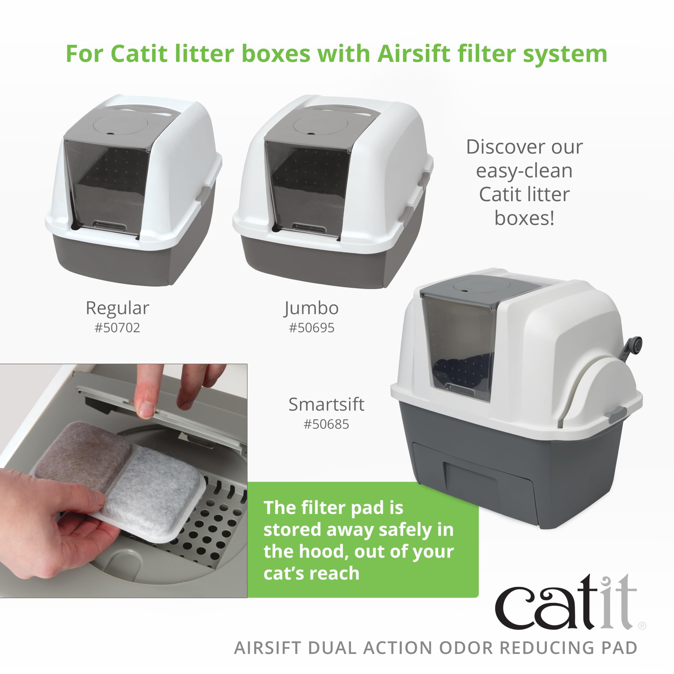 Catit AiRSiFT Dual Action Pads - Odor Reducing Filter | 6 Count Pack 8