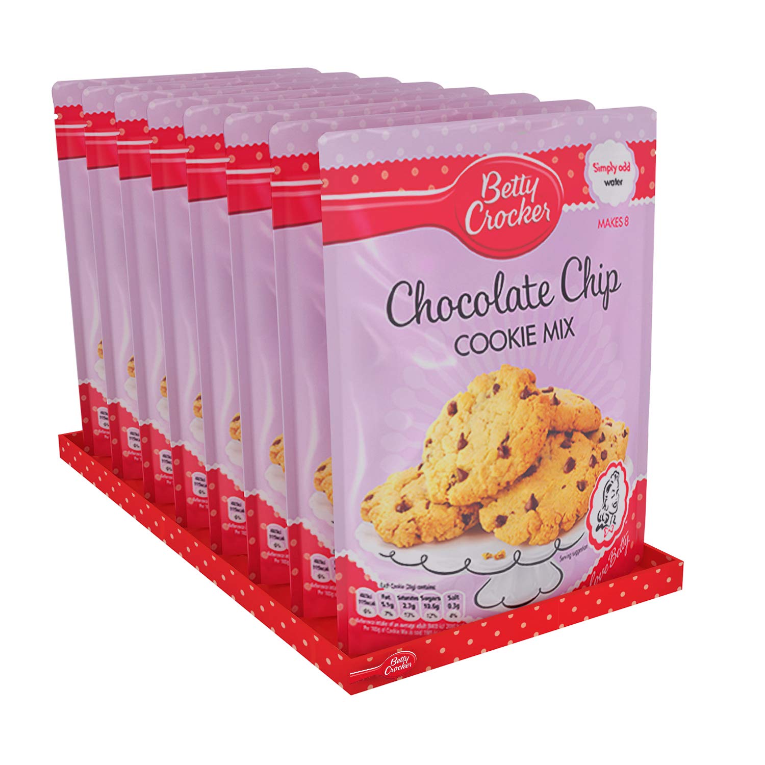 Betty Crocker Chocolate Chip Cookie Mix - 200g Pack of 8 | Vegetarian