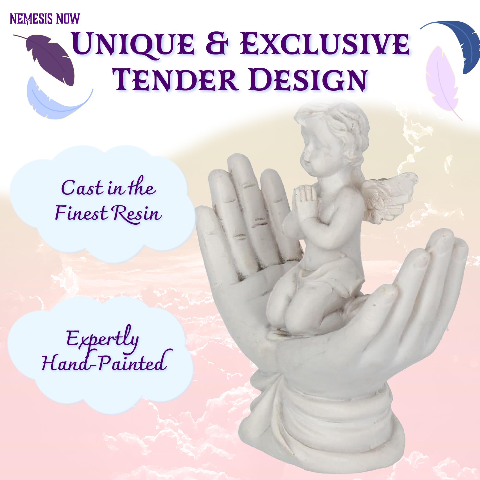 Nemesis Now Raised To Heaven Cherub Figurine - White Resin Angel Statue NEM3997 10