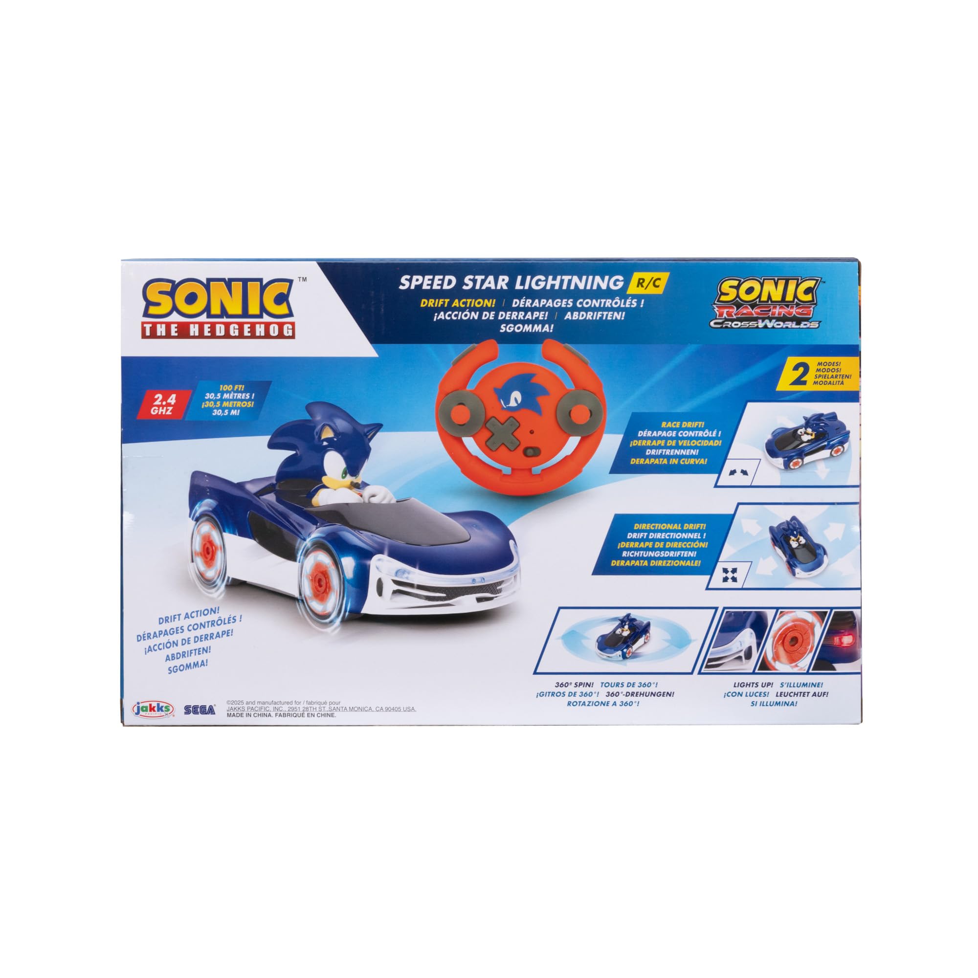 Sonic The Hedgehog Speed Star Lightning Drifting RC Car | Light Up Wheels | Easy-to-use Remote 9