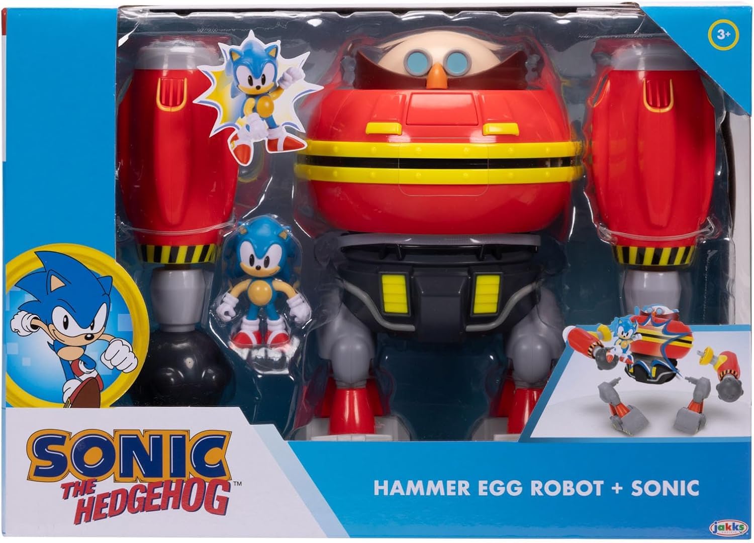 Sonic The Hedgehog Giant Eggman Robot Battle Set - Action Figures Playset for Kids 3