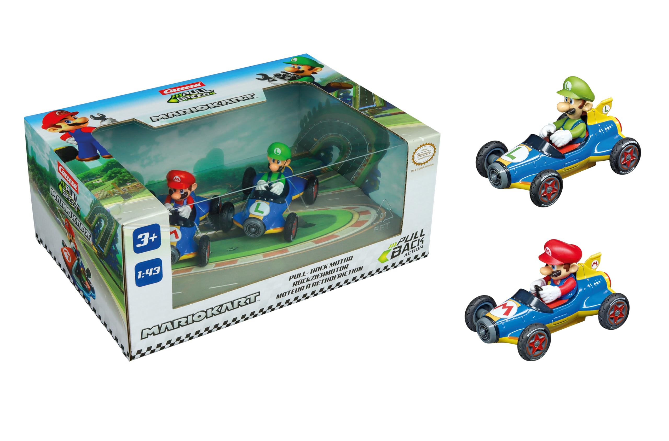 Carrera Mario Kart 8 "Mach 8" Twinpack Pull-Back Slot Cars