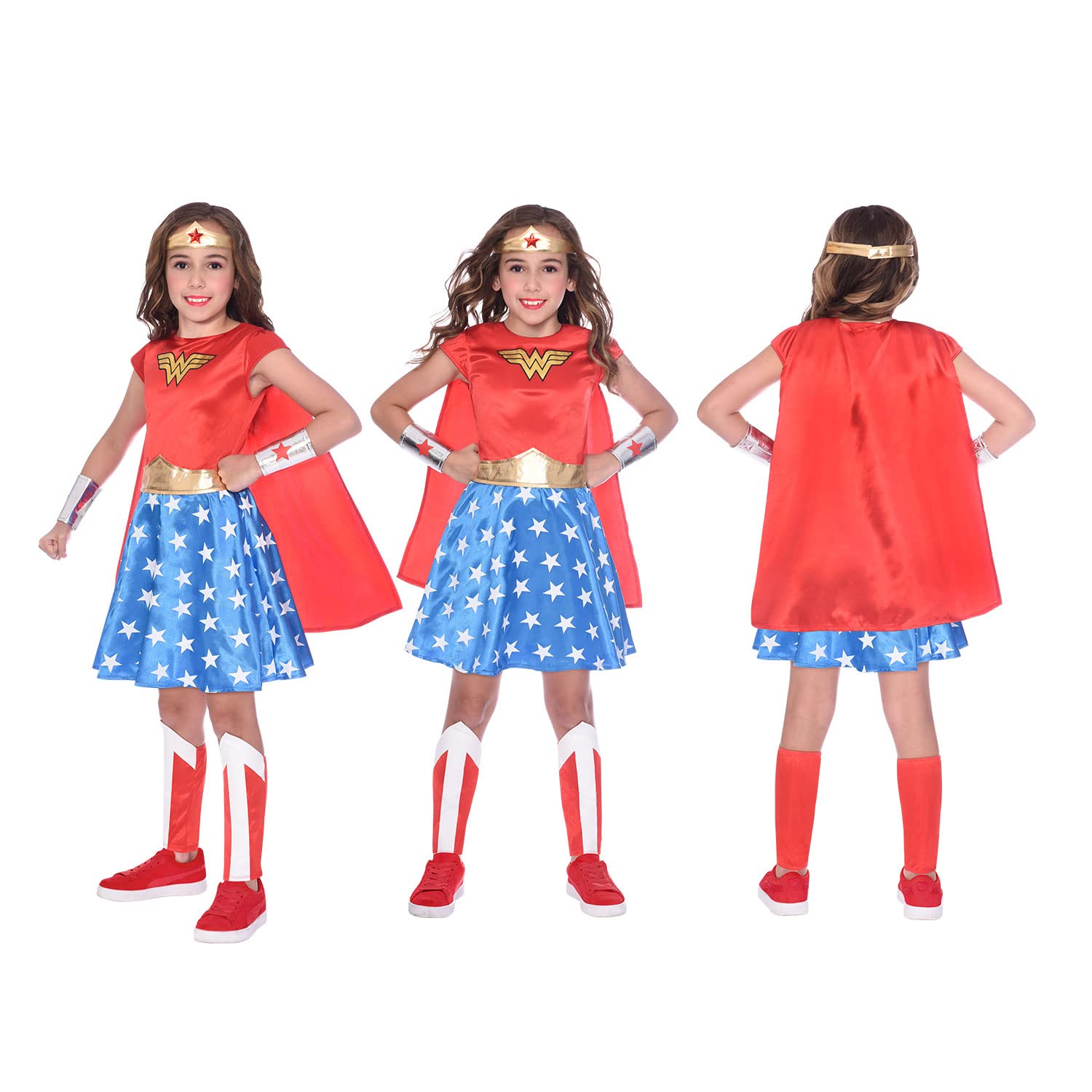 Amscan Wonder Woman Costume - Kids Classic DC Comics Superhero 4