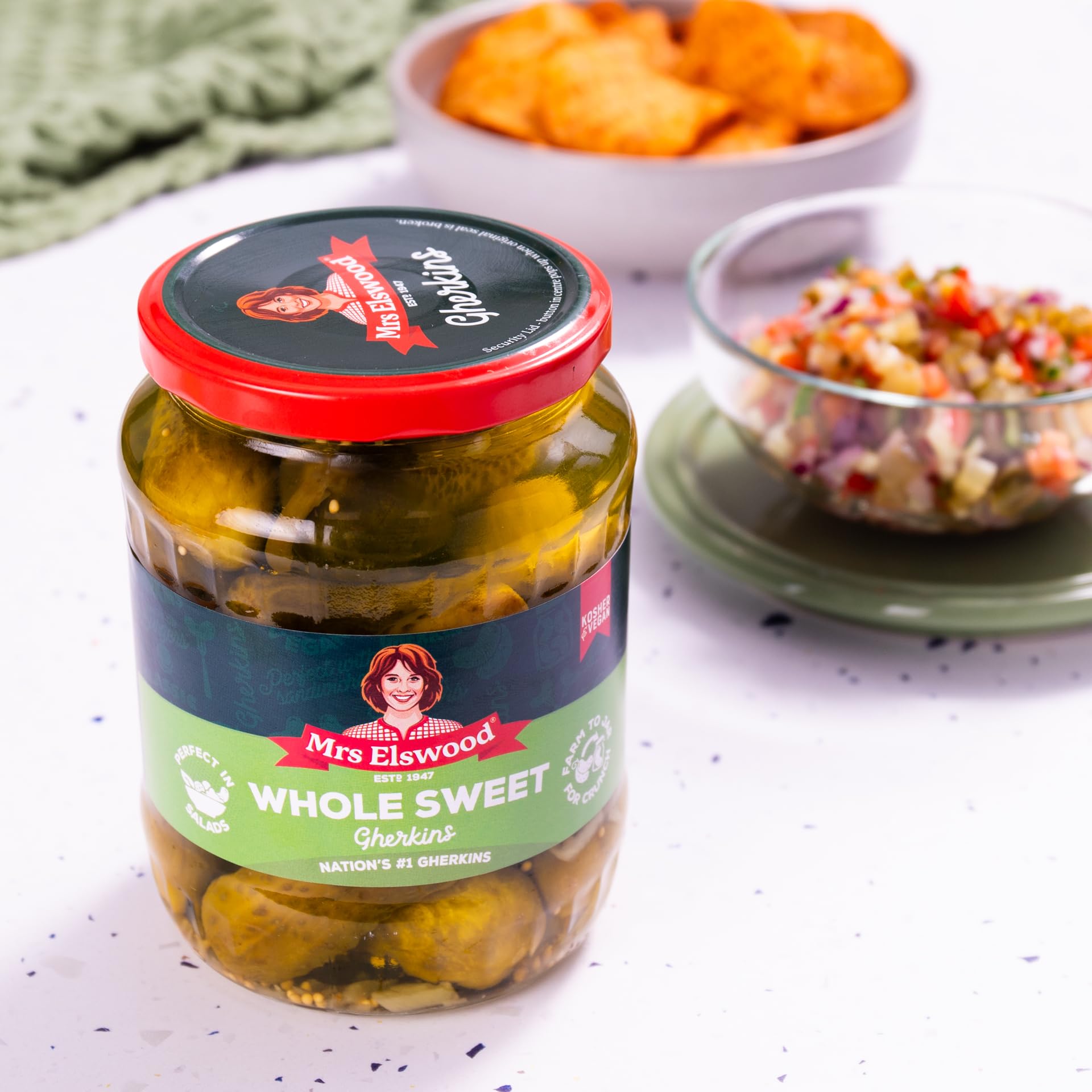 Elswood Whole Sweet Cucumbers 670g Jar 12