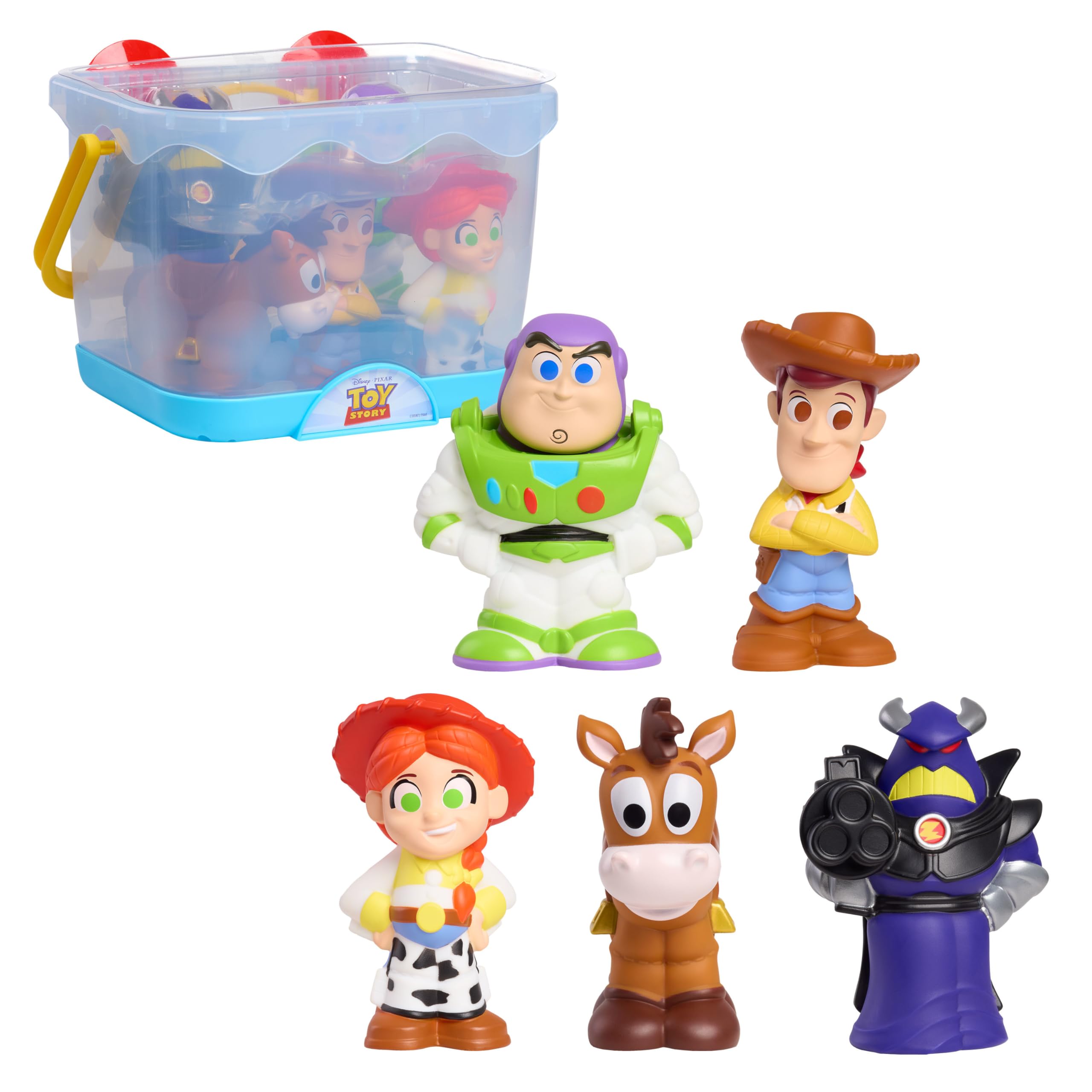 Disney Toy Story Bath Caddy Set - 5 Floating Figures & Storage Caddy | Ages 3+ 1