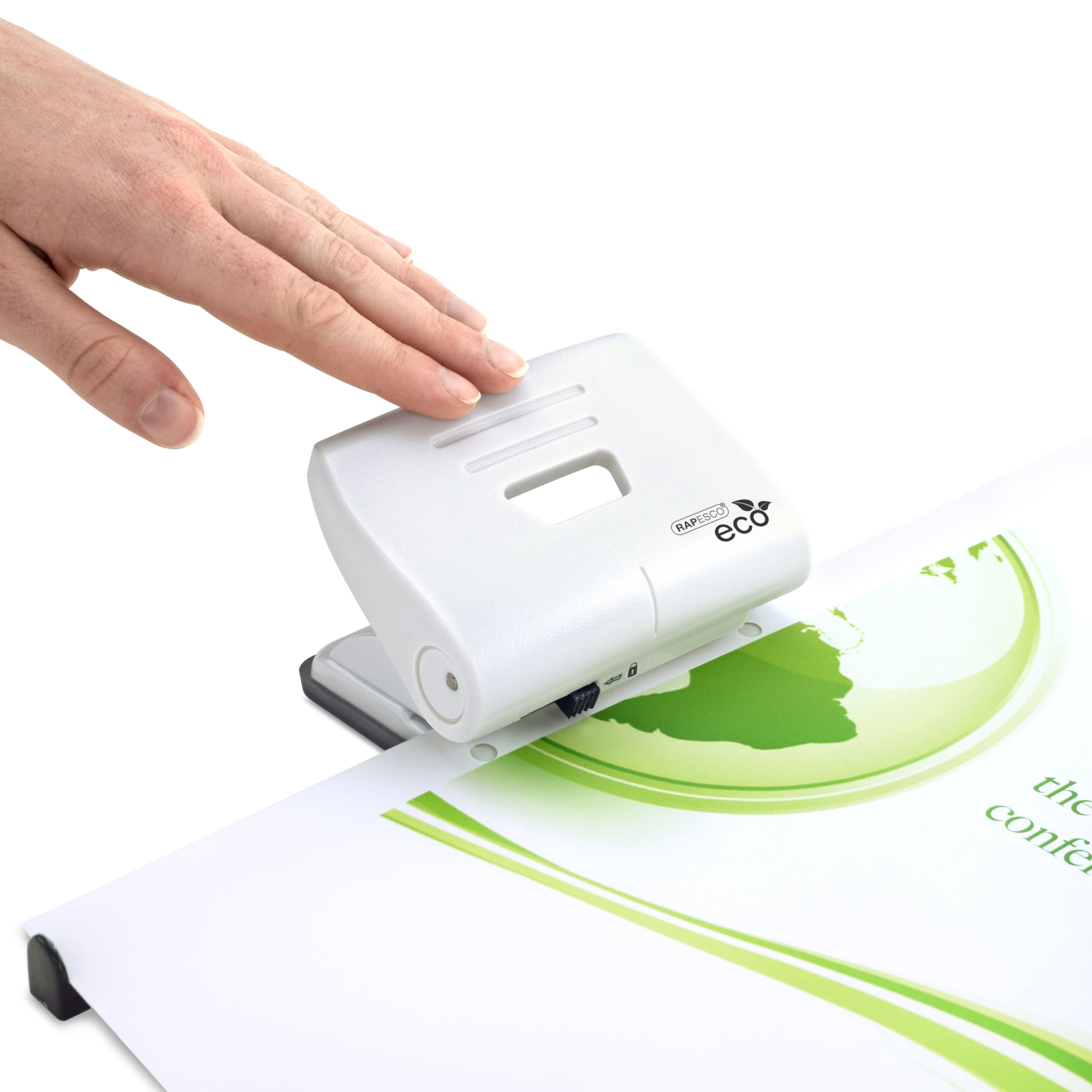 RAPESCO 1522 ECO 2-Hole Punch - 22 Sheet Capacity | 6mm Holes | Soft White