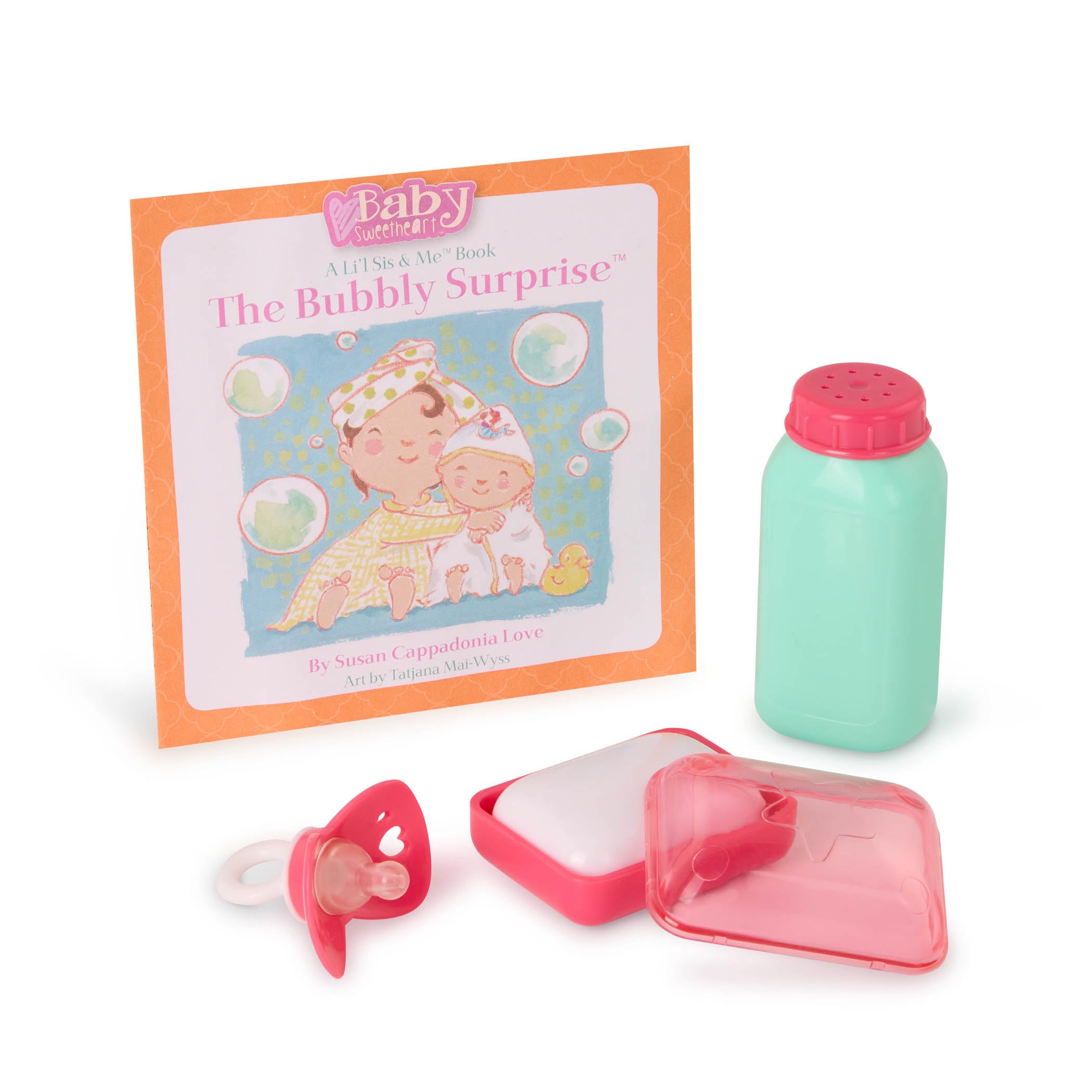 Baby Sweetheart Bath Time Doll - 12-Inch Soft Cuddle Doll with Bath Accessories for Toddlers 4