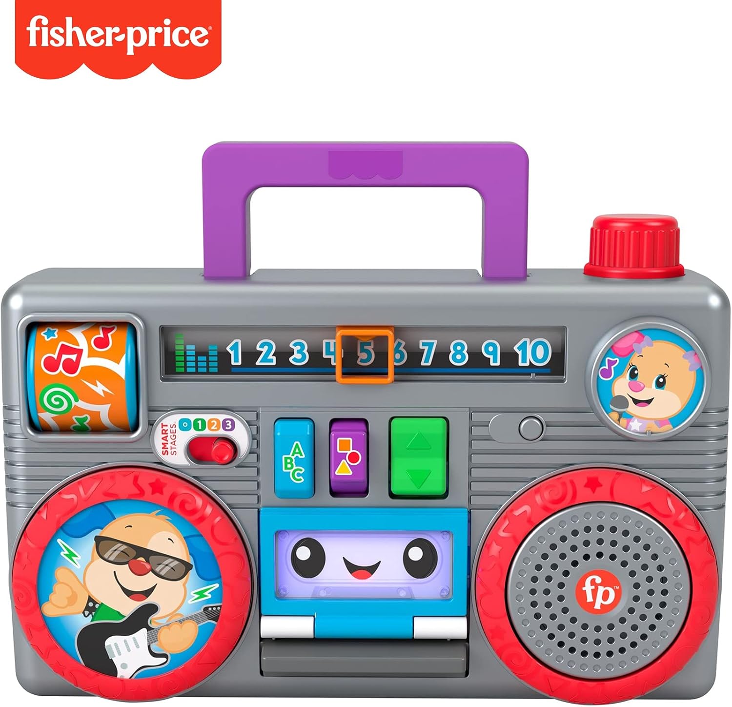 Fisher-Price Laugh & Learn Busy Boombox - Retro Musical Learning Toy for Ages 6-36 Months 3