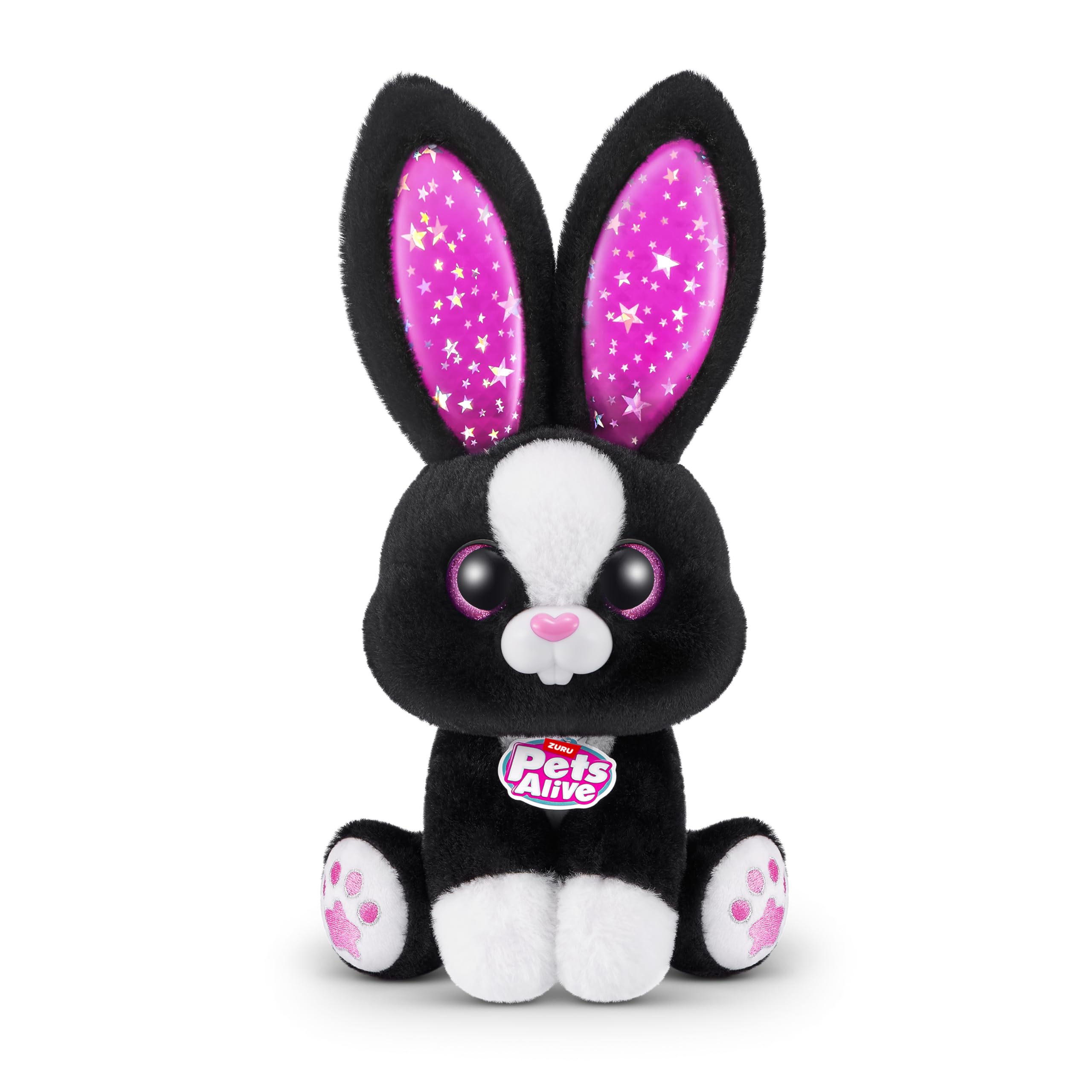 Pets Alive Magic Bunnies Black Bunny (Sootie) by ZURU - Electronic Plush with Lights, Sounds & Mini Bunnies