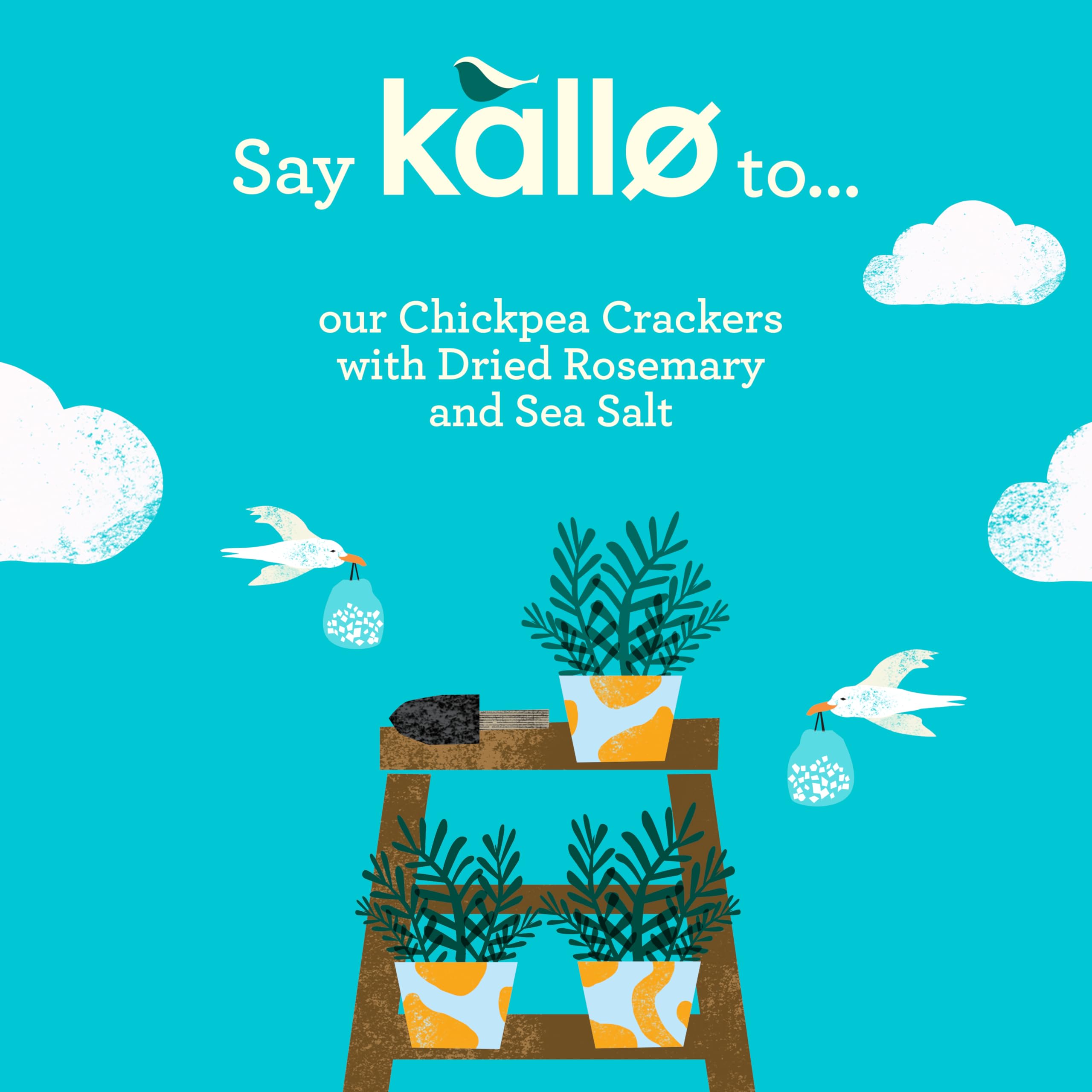 Kallo Rosemary & Sea Salt Chickpea Veggie Thins | Gluten-Free High Fibre Snack