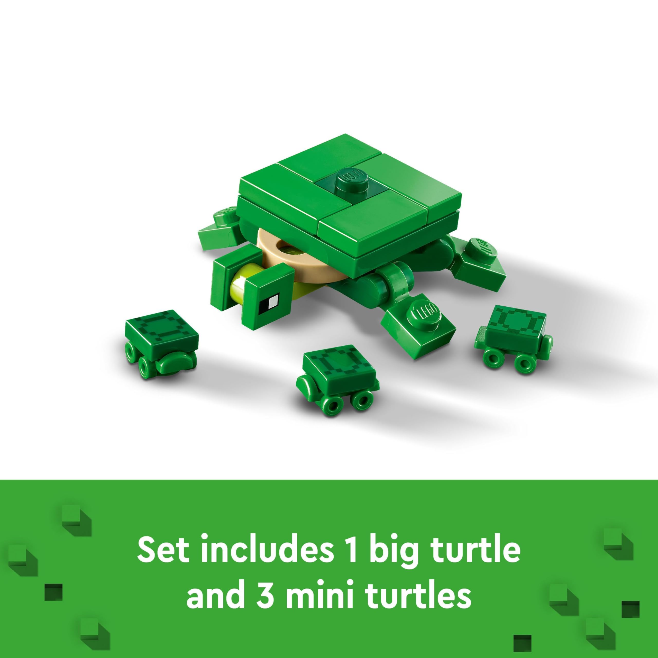 LEGO Minecraft The Turtle Beach House - Building Set with Turtle Warrior, Drowned & Turtles for Kids 8+ 8